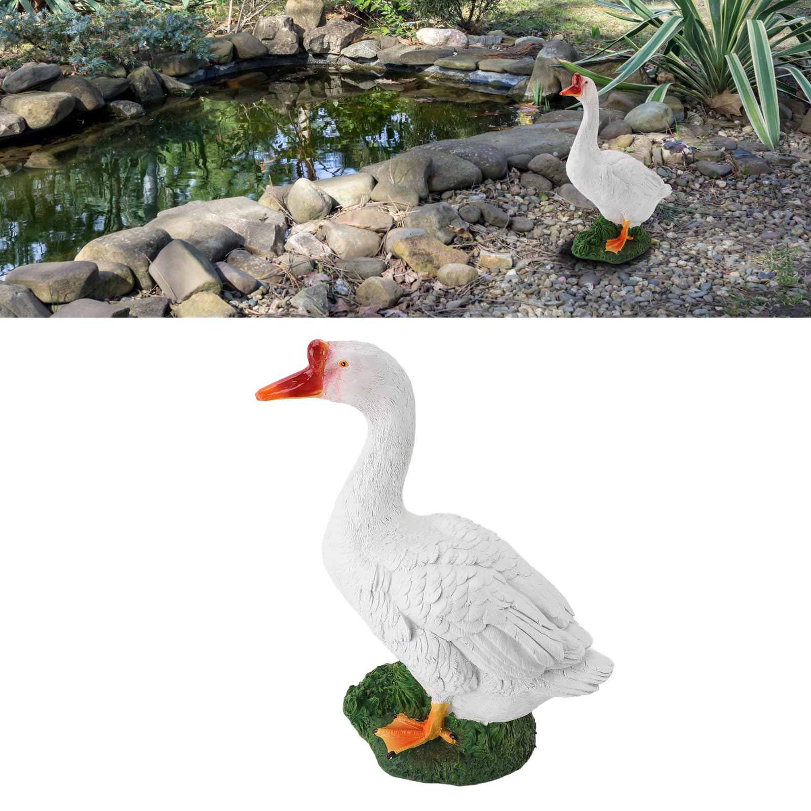 Realistyczna Figurka Gęsi, Dekoracje Ogrodu na Zewnątrz, materiał, Posąg Zwierząt Gospodarskich, Delikatny Design, Ogród, Balkon (styl 1)