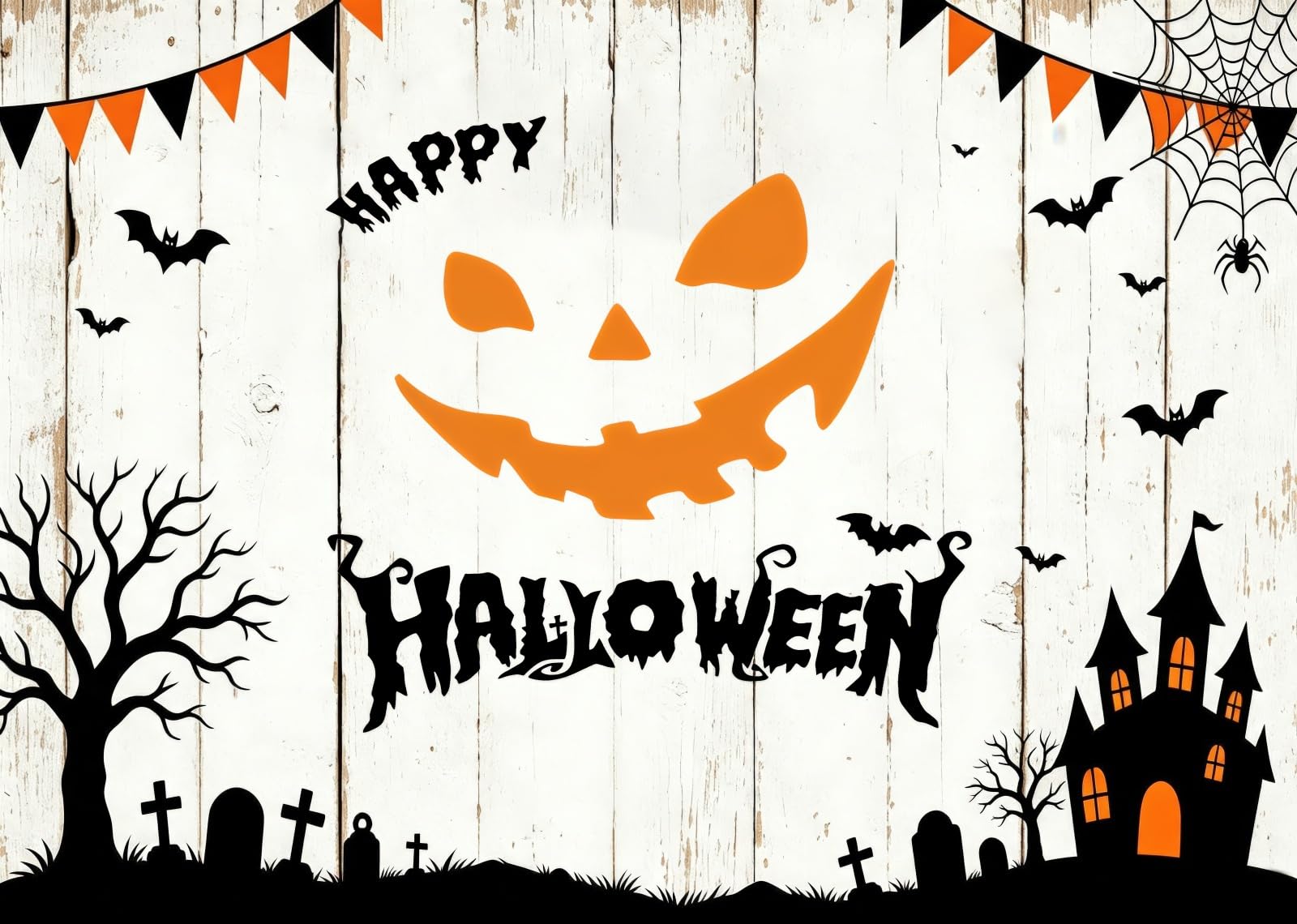 20x10FT (6x3m) Volto Zucca Happy Halloween Sfondo Fotografico
