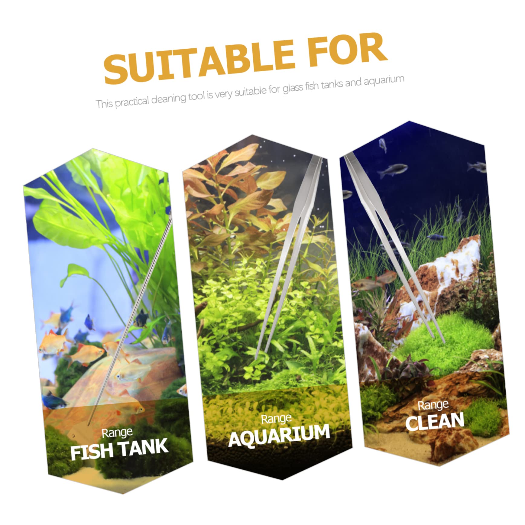 Kit de Limpieza para Peceras de Metal Plata para Acuario | Agua Salada, 1 Juego, Limpieza Acuario, Raspadores de Algas, Limpiador Pecera