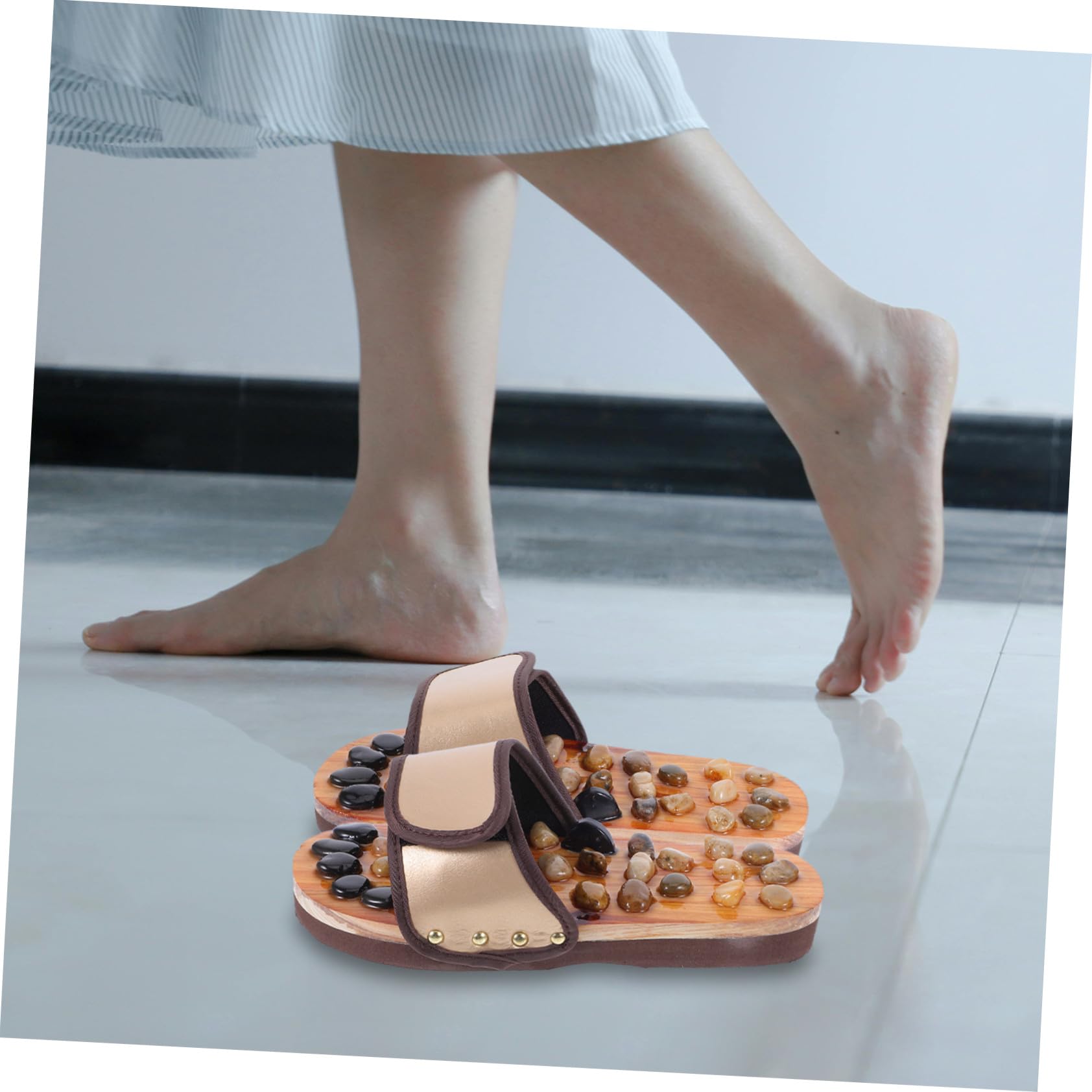 Fußmassage Hausschuhe mit Kieselstein sohlen Akupressur Sandalen zur Fußreflexzonenstimulation Bequeme Massage Slipper für Damen und Herren Vielseitig für Büro Zuhause und Outdoor