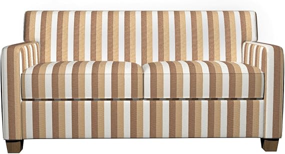 B0110D Beige White and Taupe Thick 3 Color Stripes Silk Satin Look Upholstery Fabric by The Yard- Closeout