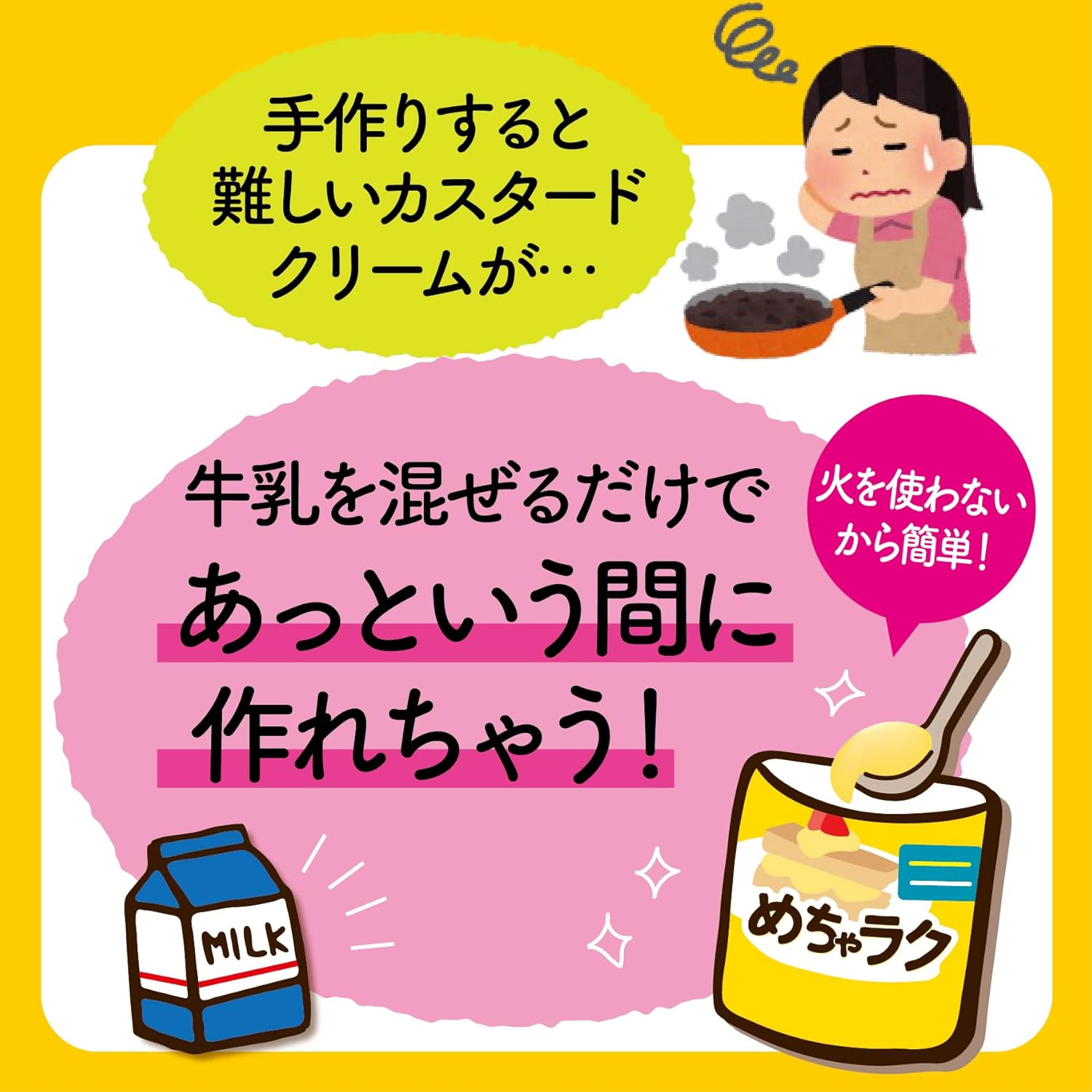 Nippn ニップン めちゃラク カスタードクリームミックス 40g ×6個