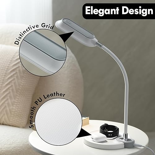 Miniatura 5 de WILIT Lámpara LED de escritorio para oficina en casa con base de almacenamiento, lámpara de lectura continua regulable de 800 lm para escritorio,