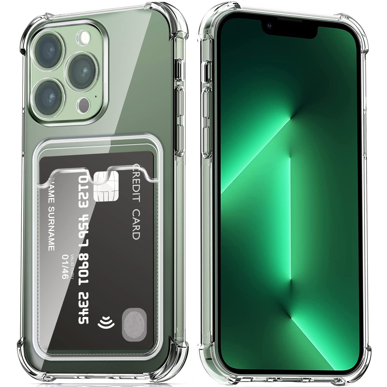 Custodia IPhone 13 Pro Silicone Con Portacarte: Sottile E Facile Da Togliere, Protezione Schermo E Fotocamera, Rosso Vino