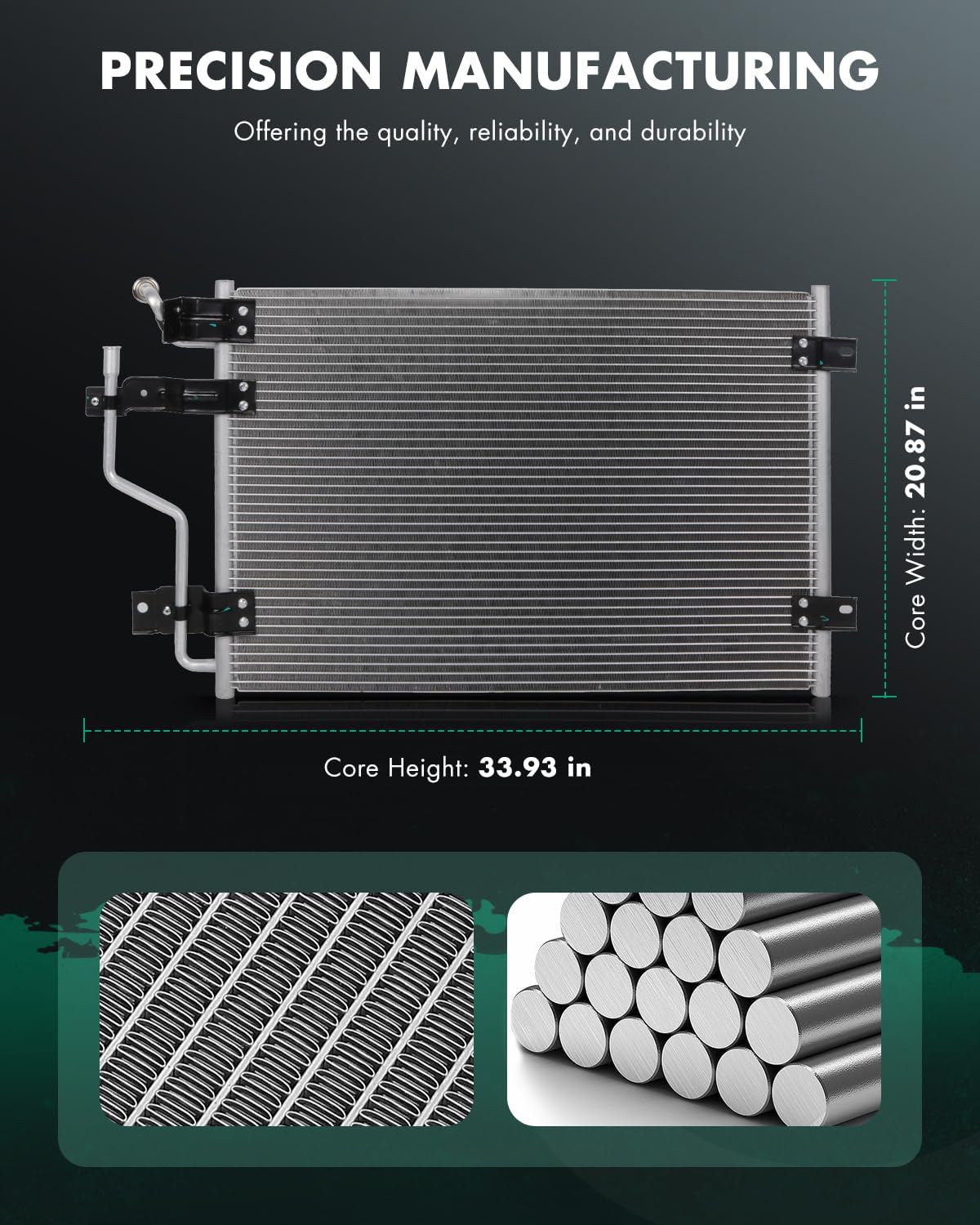 SCITOO Condenser Air Conditioning Compatible with Dodge for Ram 2500, for Ram 3500, 1994-1997, 5.9L, Replace# 4579, 550555824AA