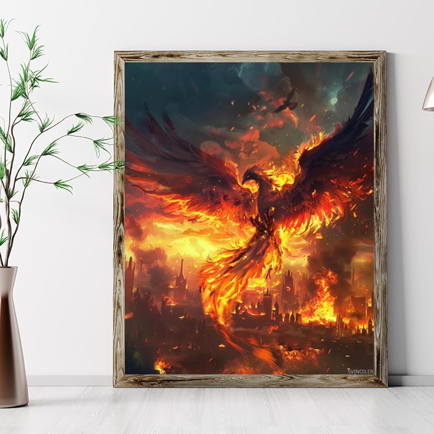 SVINOILER Phoenix Paint by Numbers Kit for Adults, Paint by Number on Canvas, Abstract Art Digital Oil Painting Kits Suitable for Home Wall Decoration Gift 20"x16"