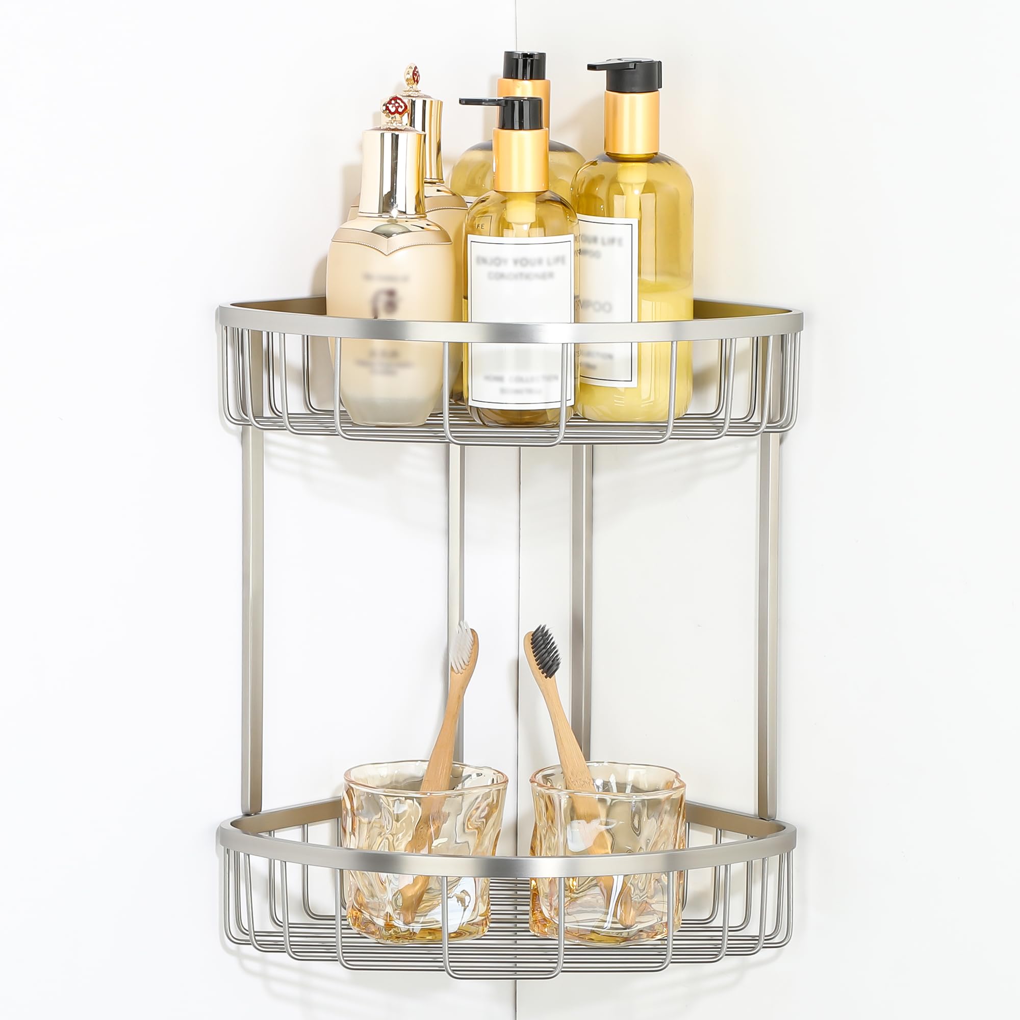 SAYAYO Corner Shower Caddy Basket, SUS304 Stainless Steel Bathroom Shower Corner Shelves Basket Organiser Storage