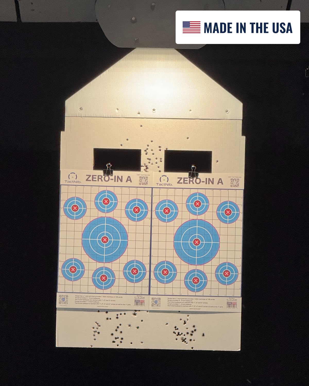TactNib - Zero-in A Paper Targets - 12 x 18 Inches Cardstock - Designed and Made in USA - 25 Pack - PN P01Z01-025T - Free Mobile App
