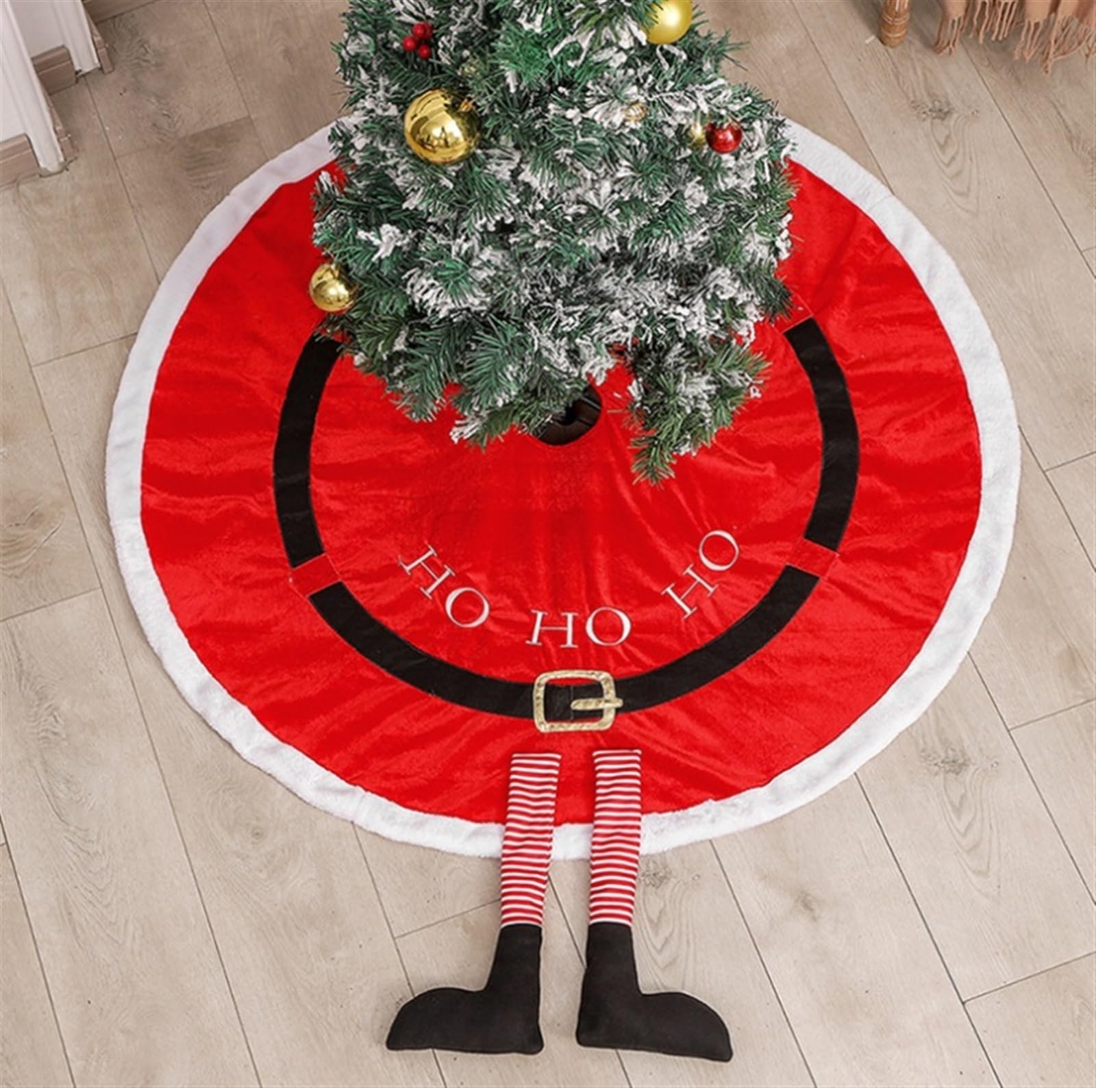 Tappeto Albero di Natale, Gonna per Albero di Natale Decorazione Natalizia per Feste, Tappetino Rotondo da 48 Pollici Festa Forniture