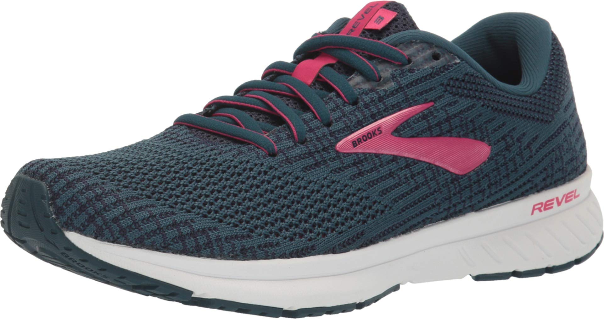 Brooks Womens Revel 3 Running Shoe - Blue/Navy/Beetroot - B - 6.0
