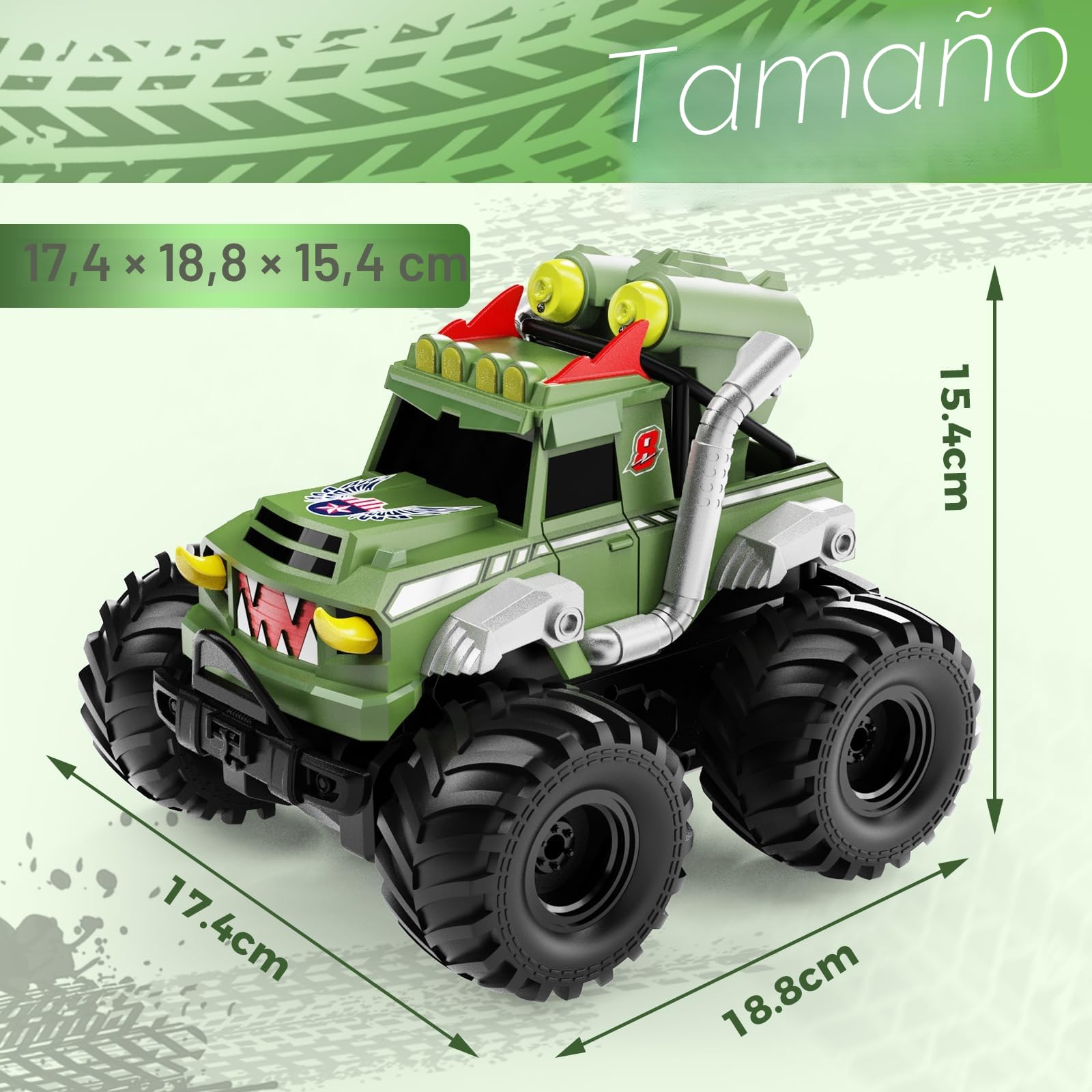 Dysaim Coche Teledirigido Anfibio, Monster Jam Cars Juguetes, 2.4 GHz RC Drift Car, Todoterreno Teledirigido 4x4, Drift RC Car Regalo Niños 6 Años, Coches Teledirigidos Niños 6 7 8 9 10 11 12 Años