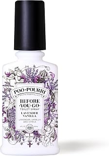 Poo-Pourri Before-You-Go Toilet Spray Lavender Vanilla 4oz - Traps Odors Before They Start, 200 Uses Plant-Based Essential Oils