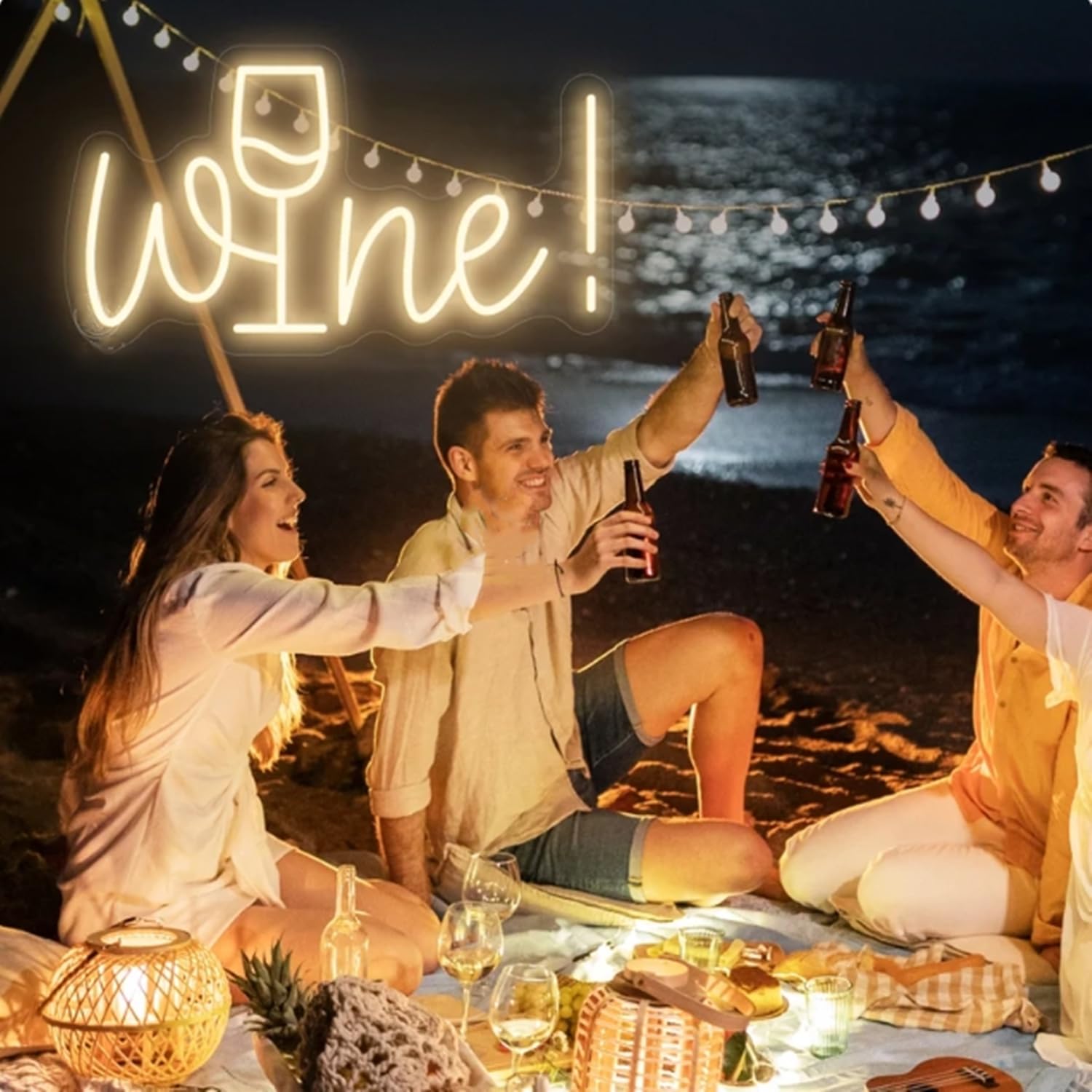 Segno neon in acrilico per vino per decorazione murale, LED dimmerabile per bar, decorazione cocktail, luce a neon, lampada artistica realizzata a mano per casa, pub, matrimonio, festa, studio bar