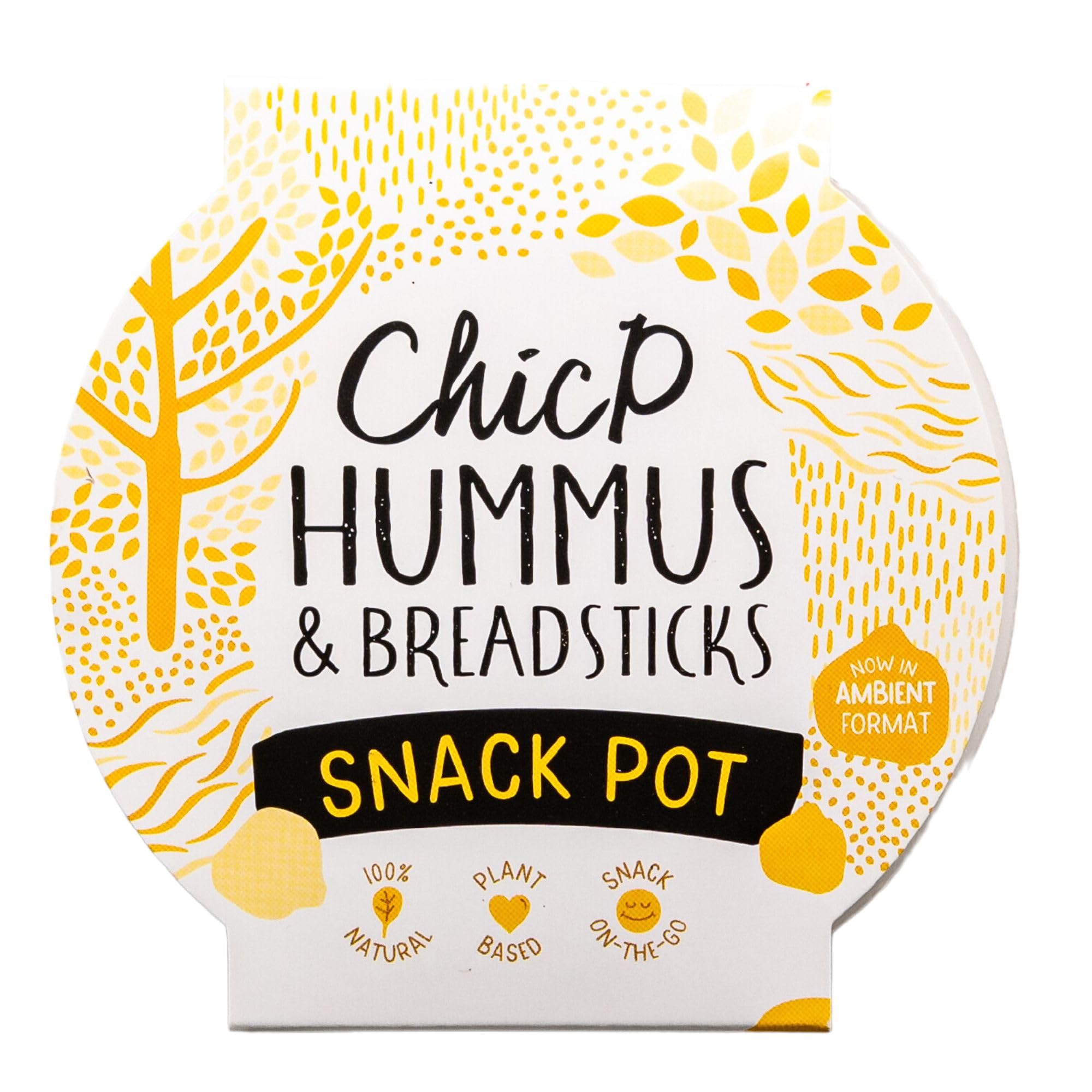 ChicP: Hummus Snack Pot - Hummus Dip- Vegan Snacks - Dairy Free Snacks - On-the-Go Healthy Graze Snacks, for School, Work & Gym - No Refrigeration Needed 70g (6 Pack)