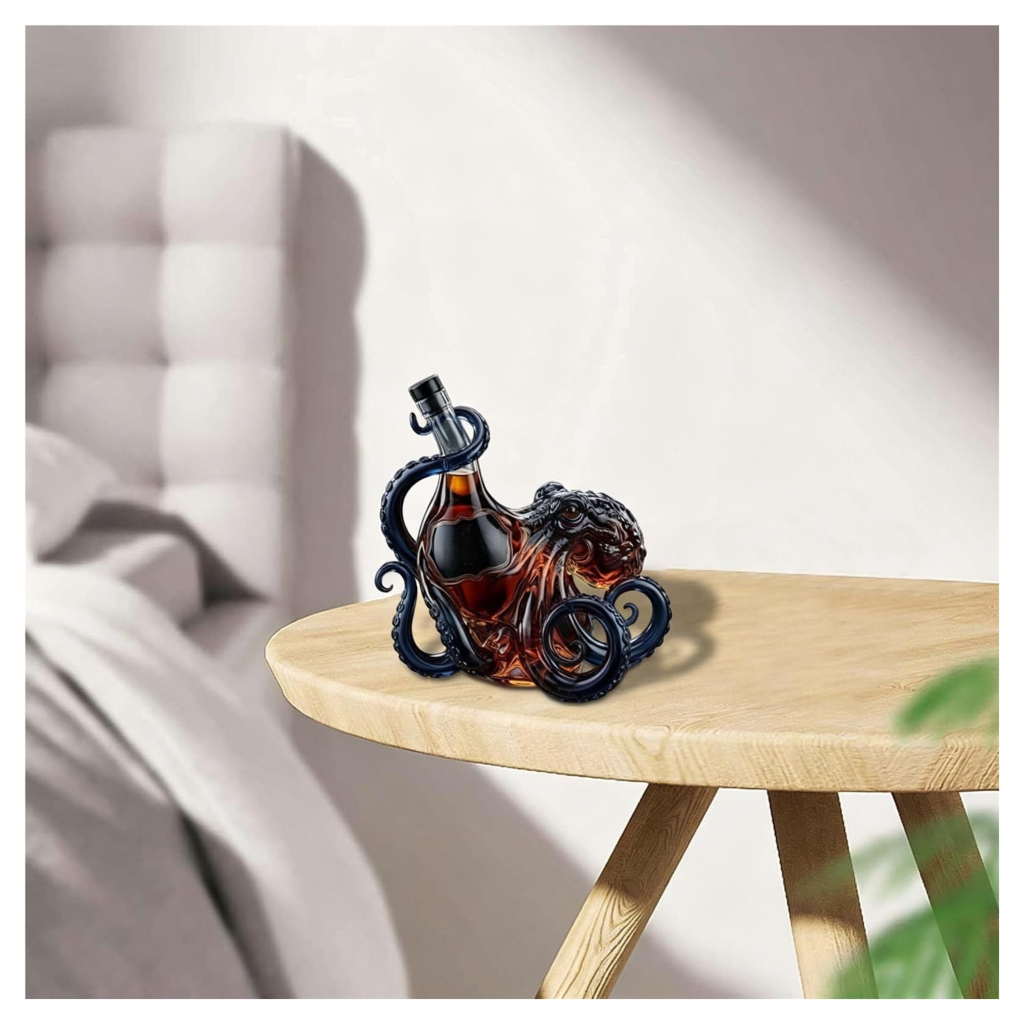 Rum Edition - Bottiglia 3D a forma di polpo, decorazione nautica, collezione di arte marina, bottiglia di alta qualità per vino, liquore, soda