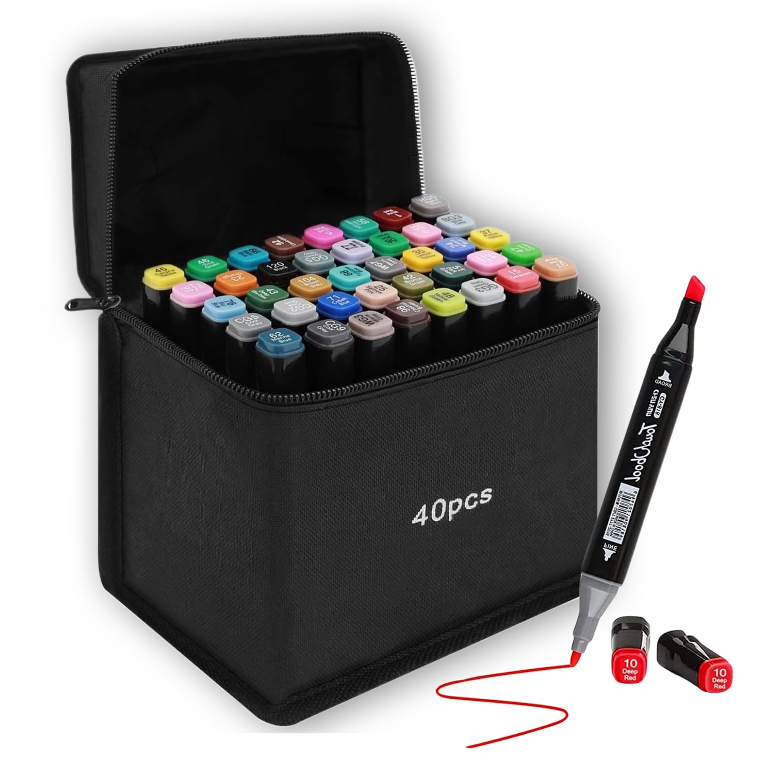 LN COZY CORNER 40 PCS Dual Tip Alcohol Marker, Professional Art Markers with Advanced Ink, Blending Markers for Artists, Students & Hobbyists, Vibrant Colors, No Bleed, No Fade