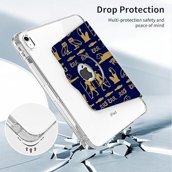 Rotating Case for ipad 10th Generation case,Cute 10.9 inch ipad case 10th Generation,360 Degree Rotating Protective iPad Covers, Smart Folio,Pencil Holder,Auto Sleep/Wake, Ancient Egypt