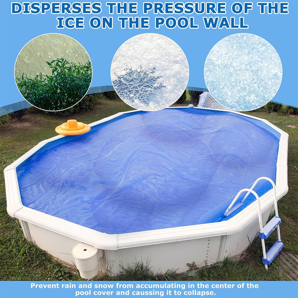 Cojín de Aire de Piscina,Cojín de Piscin 120 ×120CM para Invierno,Cojín de Piscina Cobertor,Almohadas de Aire para Piscinas-con 15M Cuerda de Equilibrio-para Cubre Piscina,Protección contra el Frío