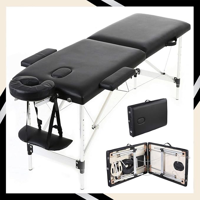 Portable Massage Bed Table Lightweight 2Section Foldable Beauty