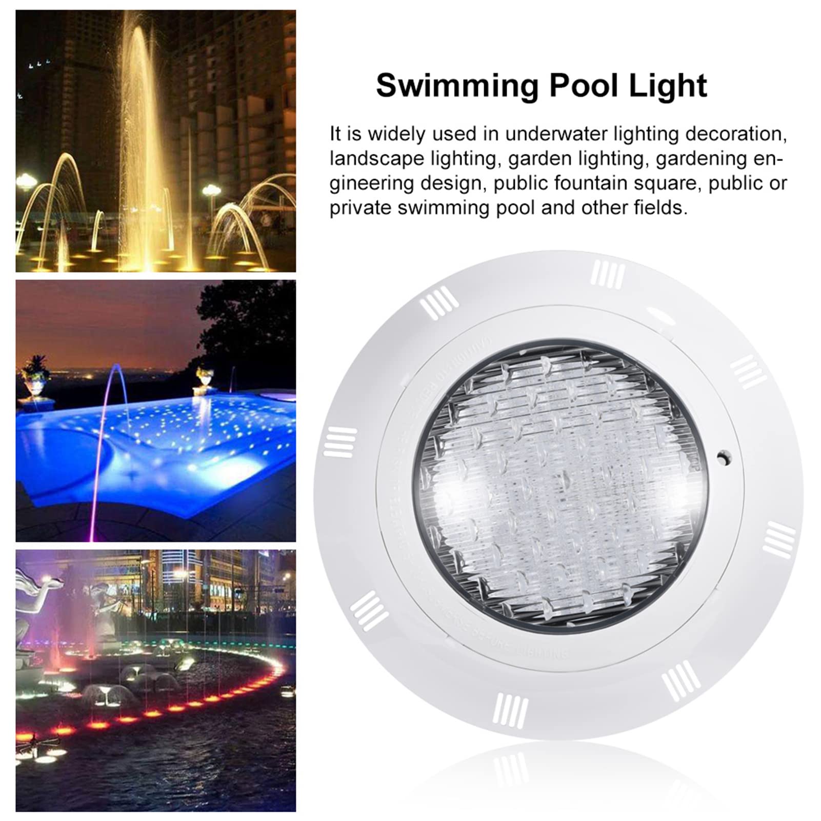 Luci per Piscina a LED RGB da 35 W, Lampada Luminosa Subacquea Multicolore da 12 V 360 LED RGB con Telecomando per Fontana per laghetto