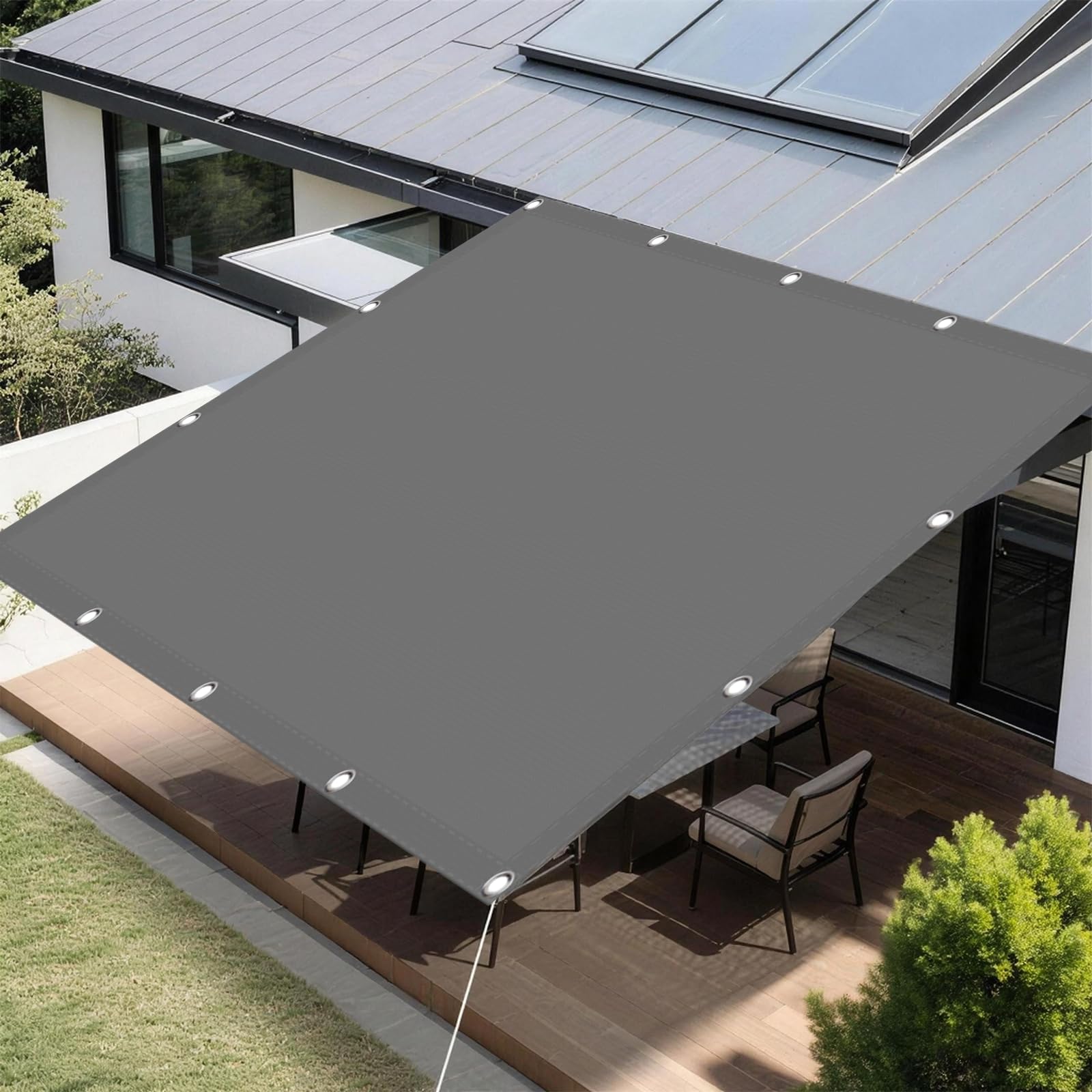 Toile d'ombrage anti-déchirure 150x700 résistant au vent fort et à la pluie pour pergola
