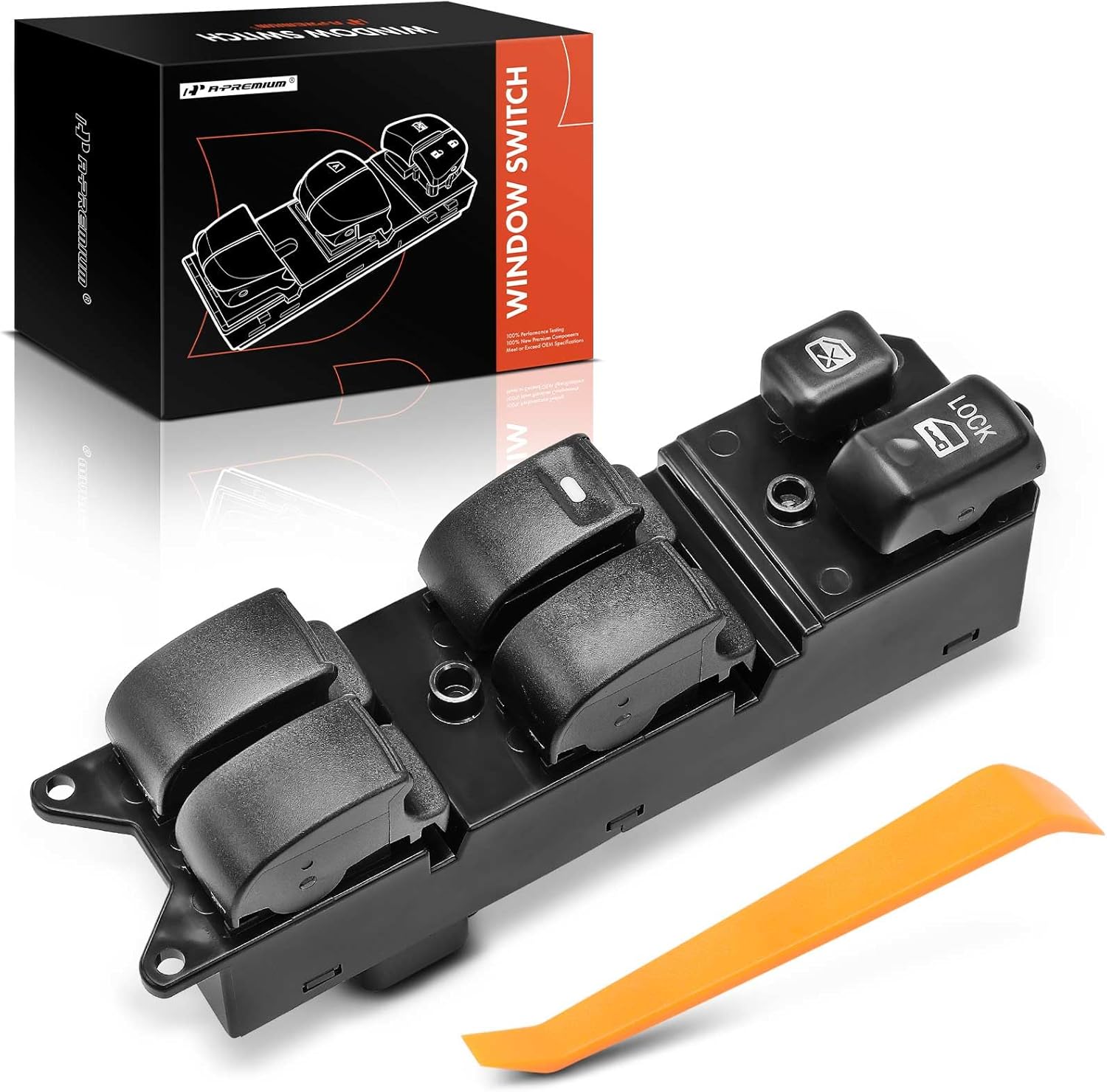 A-Premium Master Power Window Switch Compatible with Mitsubishi Lancer 2008-2015 L4 2.0L 4-Door Sedan, Front Left Driver Side, Replace# 8608A068