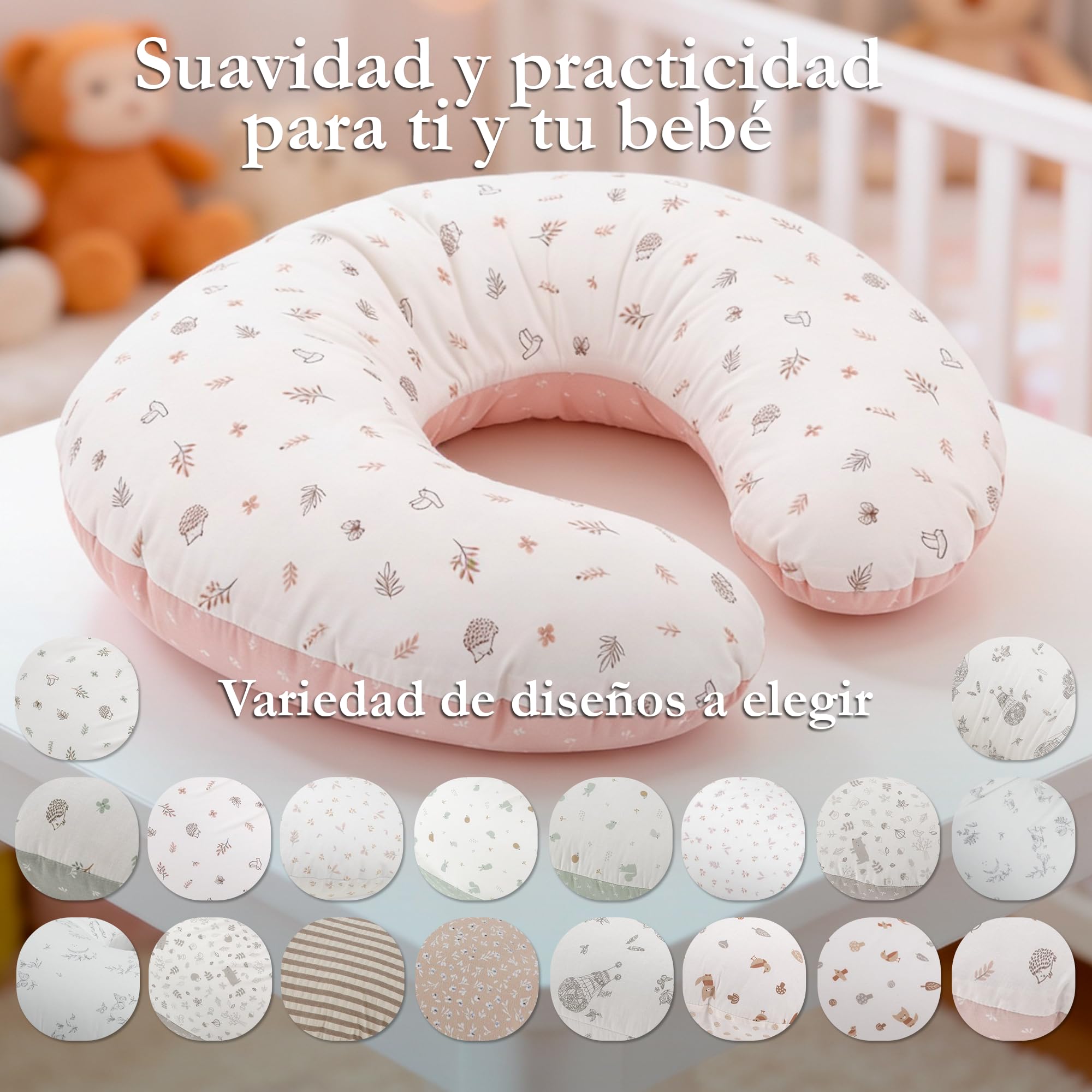 Cambrass - cojín para los primeros meses del bebé - almohada de lactancia que proporciona comodidad y soporte al bebé - Abete Beige