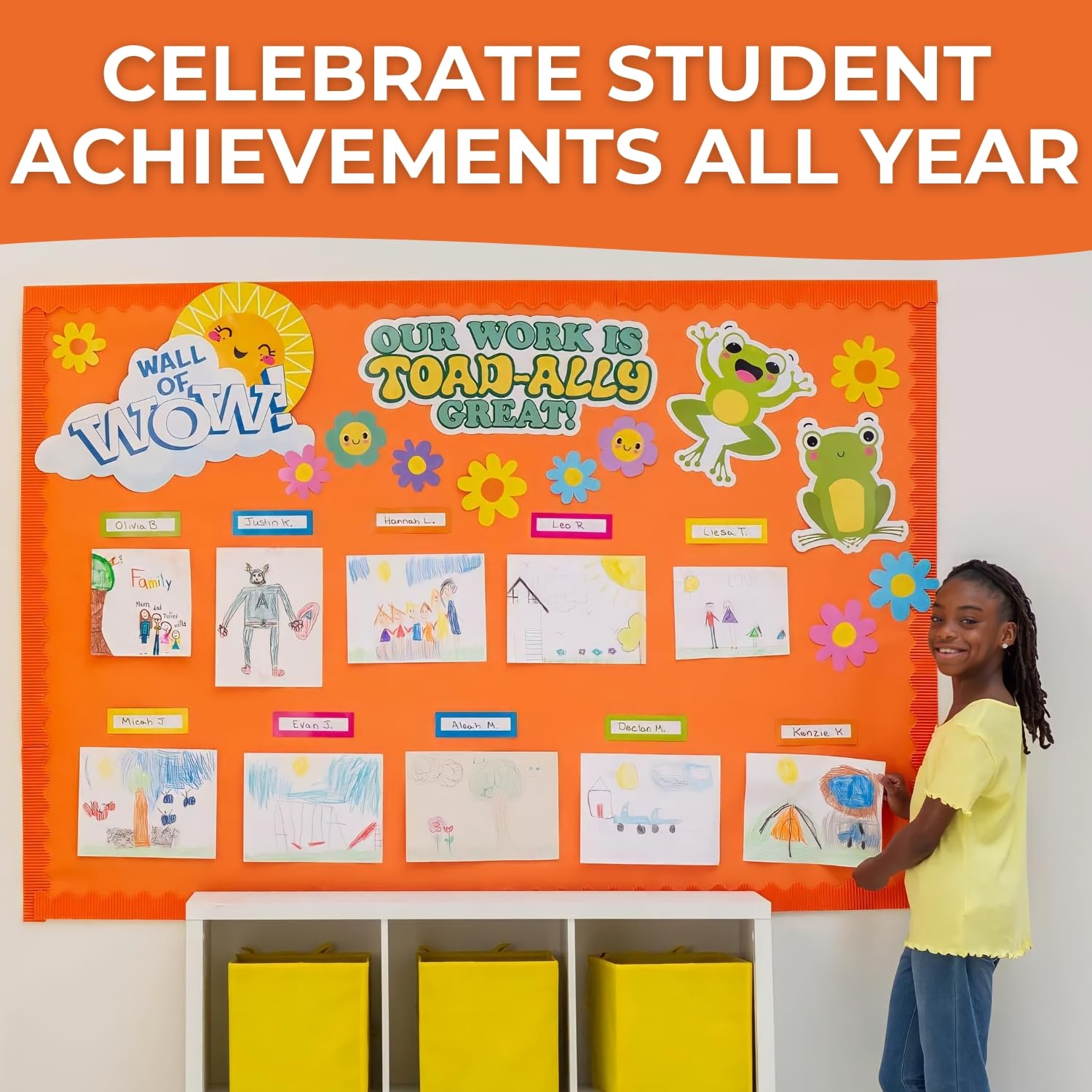 Fun Express Four Seasons Wall of Wow Classroom Bulletin Board Set - 139 Pieces