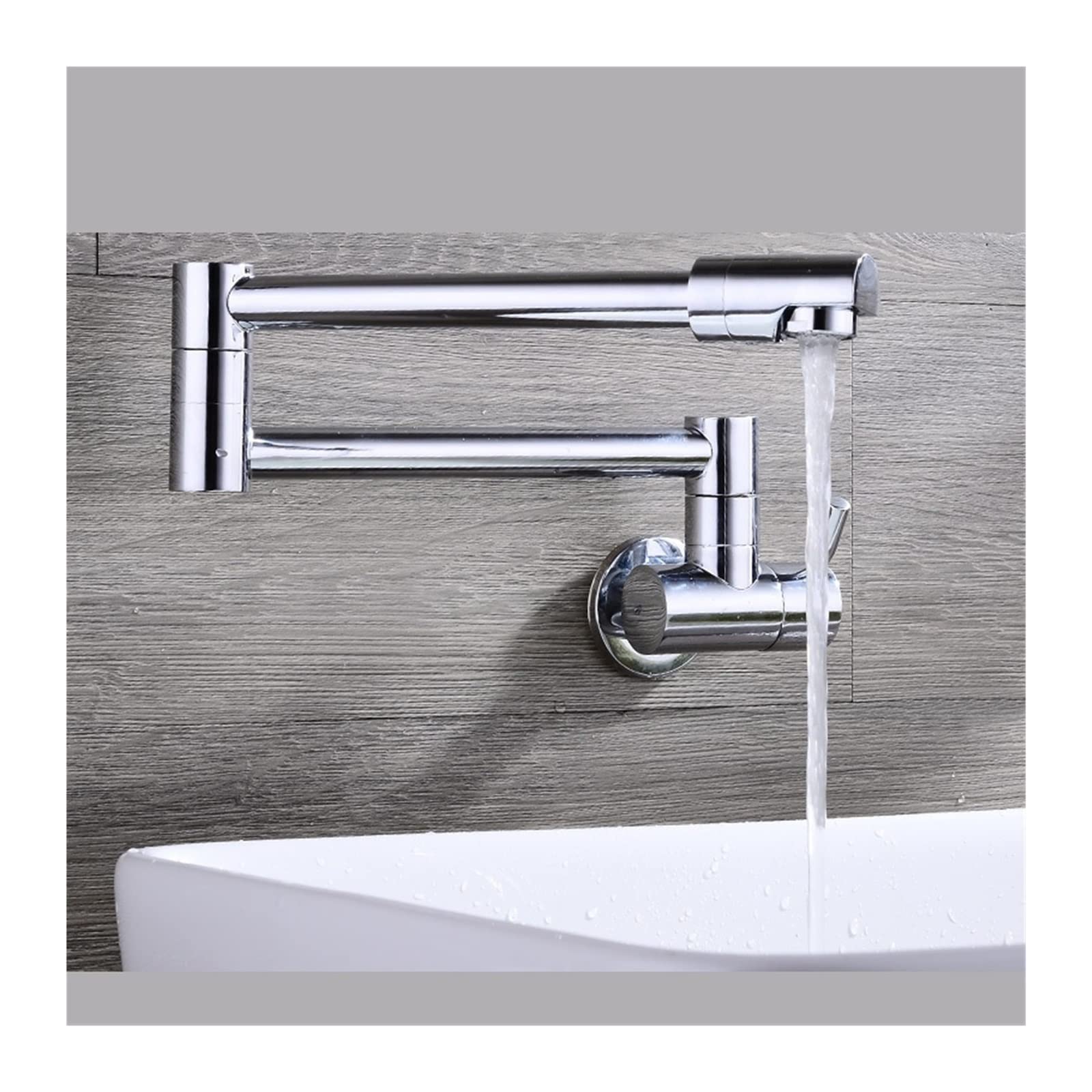 Rubinetto per Riempire Pentole, Rubinetto Universale Girevole Pieghevole A Parete, Interamente in Rame, per Acqua Calda E Fredda, Opzionale, per Lavello da Cucina, per La（Cold-A）