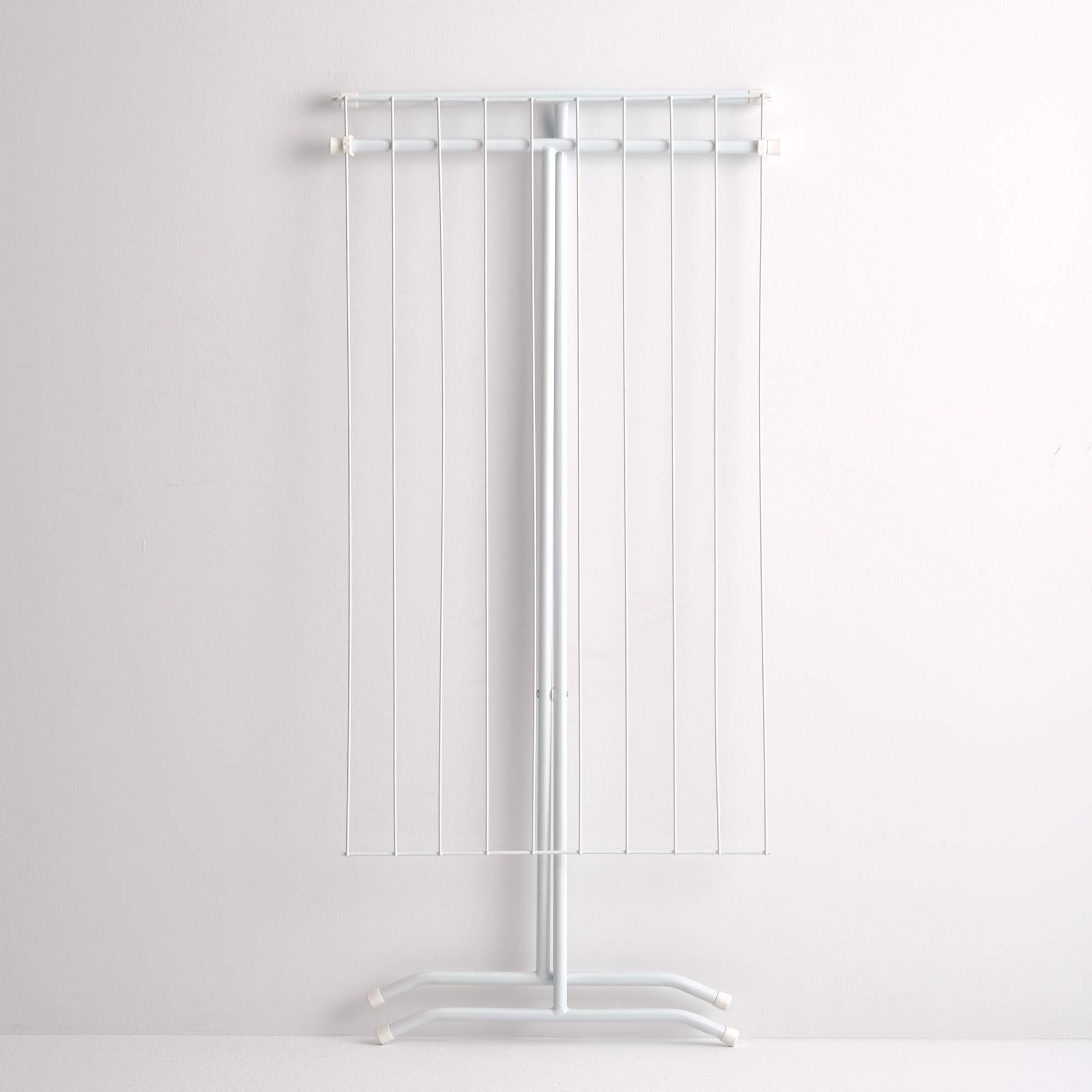 Rayen 0033.11 stal | linka do suszenia prania 10 m | składana suszarka na pranie | do wewnątrz i na zewnątrz | stopowa, matowa biel, 90 x 53,5 x 82 cm