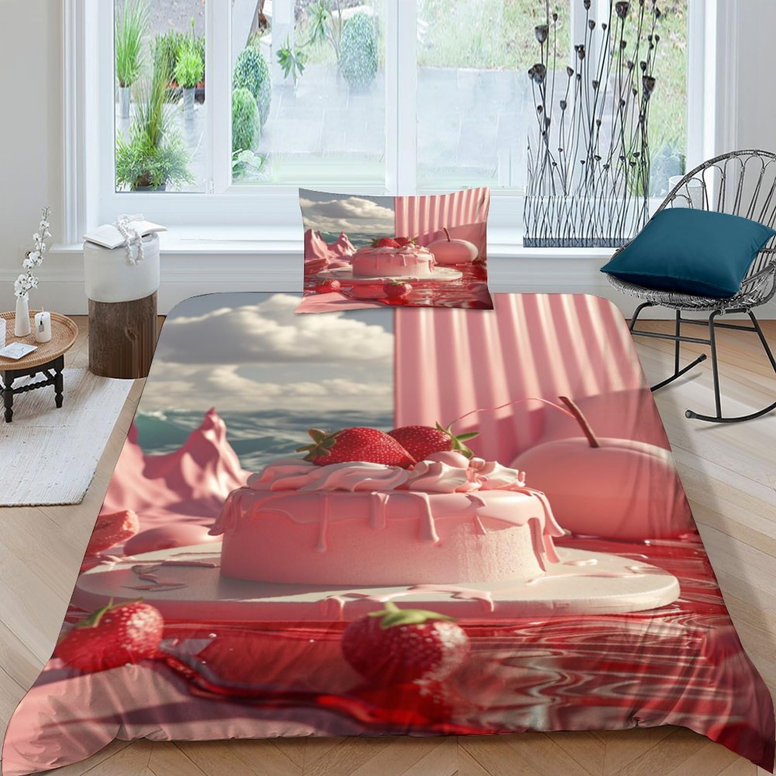 Housse de couette 135x200cm anti-plis et douce pour literie enfant lit simple