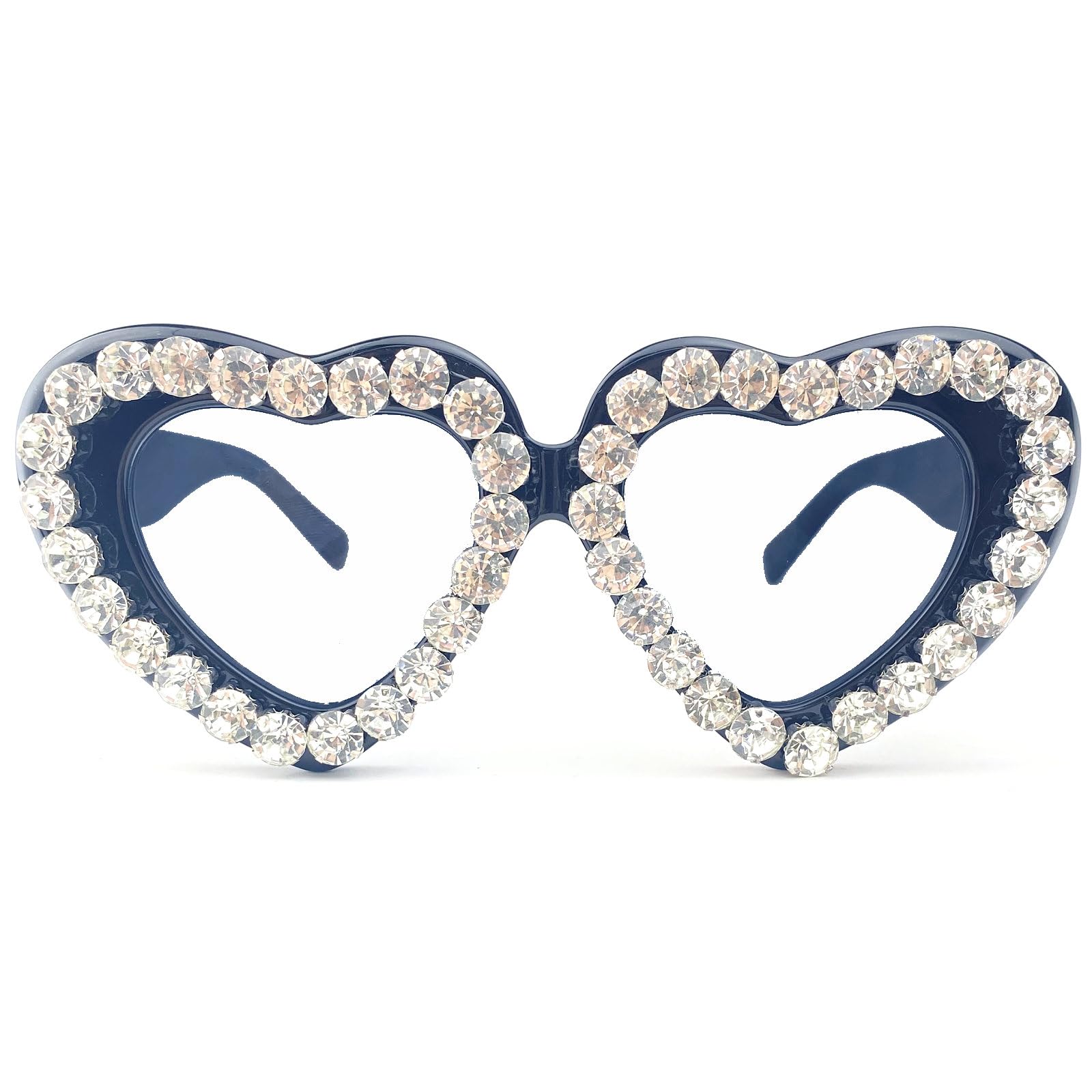 mincl Love Heart Shaped Reading Glasses Women Big Diamond Reader Glasses Fashion Blue light blocking Rhinestone Eyeglasses