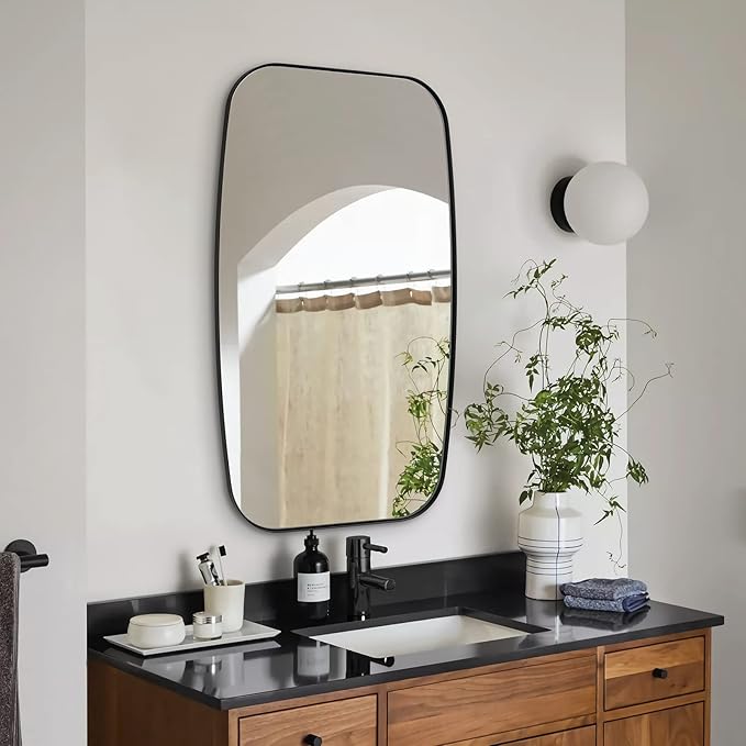 Amazon.com: ANDY STAR Black Oval Mirrors for Bathroom, Large 24x40 ...