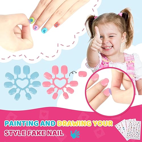 Miniatura 6 de Juego de esmaltes de uñas para niñas, kit de arte de uñas para niñas de 6 a 8 a 12 años, kit de uñas para niñas de 7 a 12 años, juego de uñas para