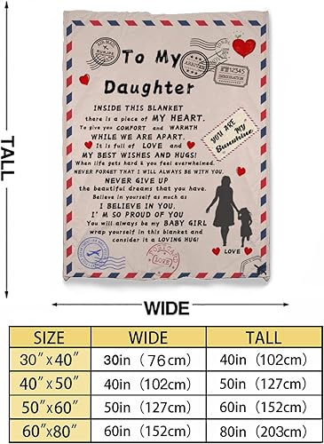 Miniatura 5 de Manta con texto en inglés To My Daughter from Dad, regalos para hijas de madres, regalos para hija adulta, manta de franela súper suave y acogedora