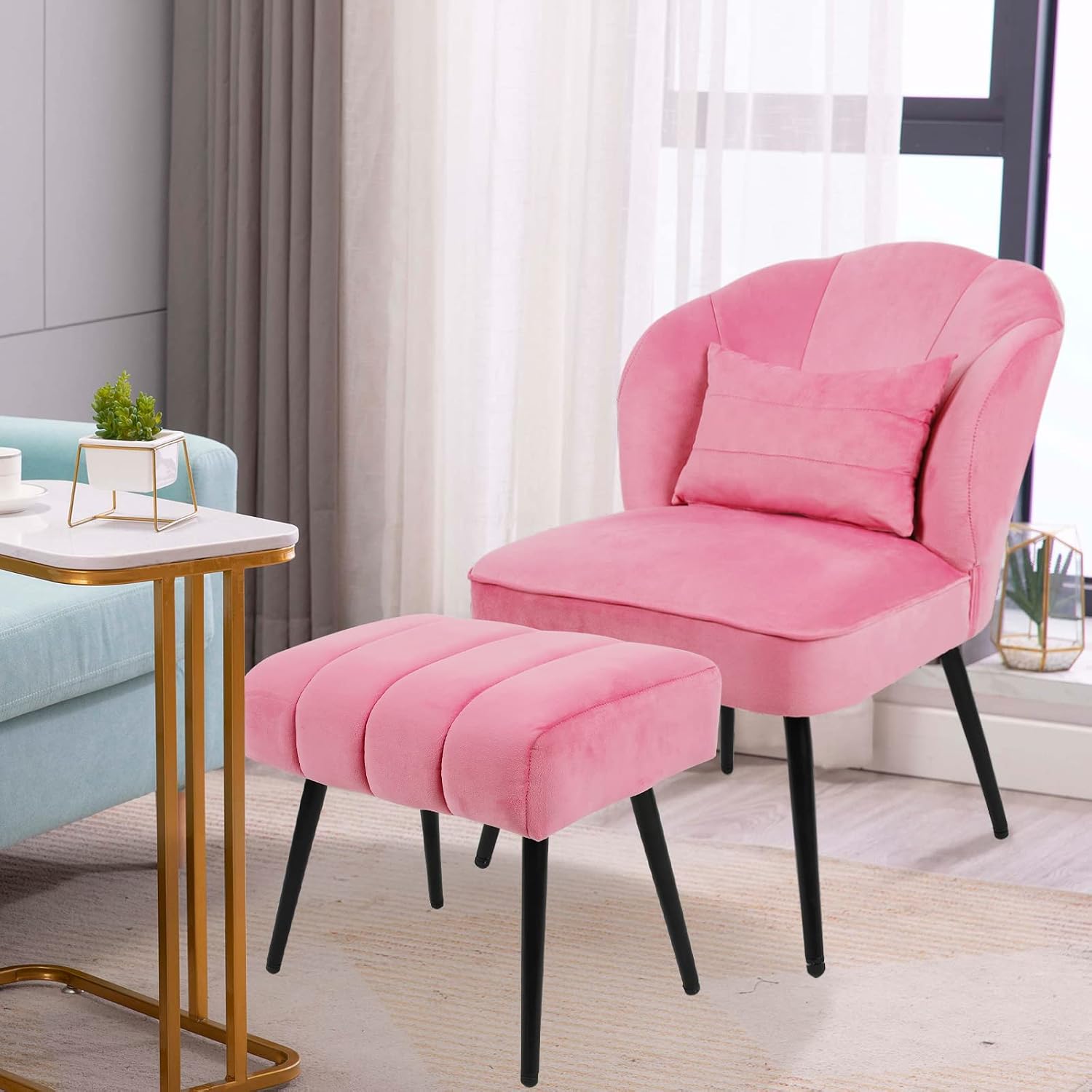 Amazon Babion Accent Chair With Ottoman Pink Accent Chair Velvet amazon-babion-accent-chair-with-ottoman-pink-accent-chair-velvet