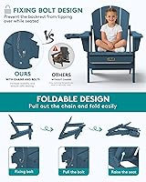 Vista 41 de SERWALL - Silla plegable Adirondack para patio, jardín, exterior, resistente a la intemperie, sillas para hoguera, color naranja