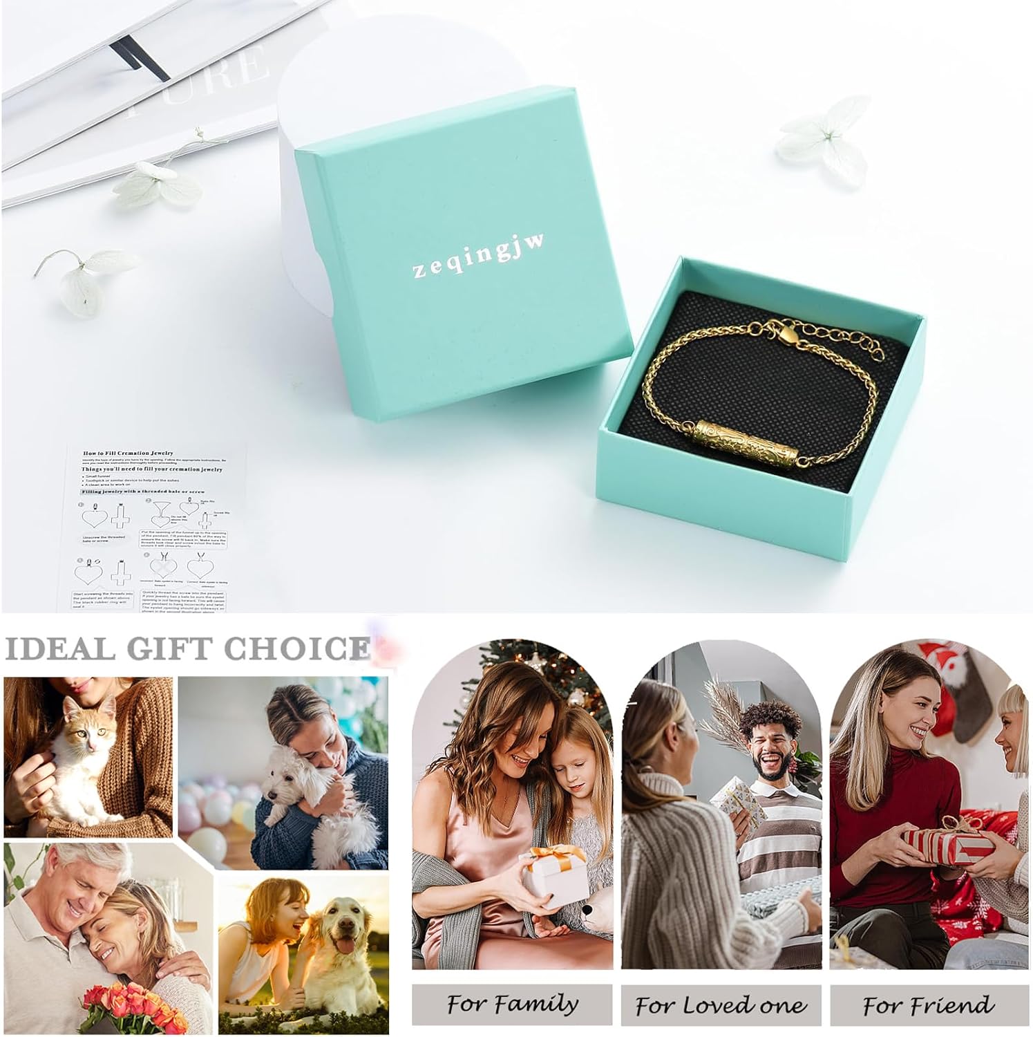 zeqingjw Sunflower Cylinder Cremation Urn Bracelet for Ashes Stainless Steel Memorial Jewelry Loved Ones Ashes Holder Keepsake Bangle for Women - Image 6