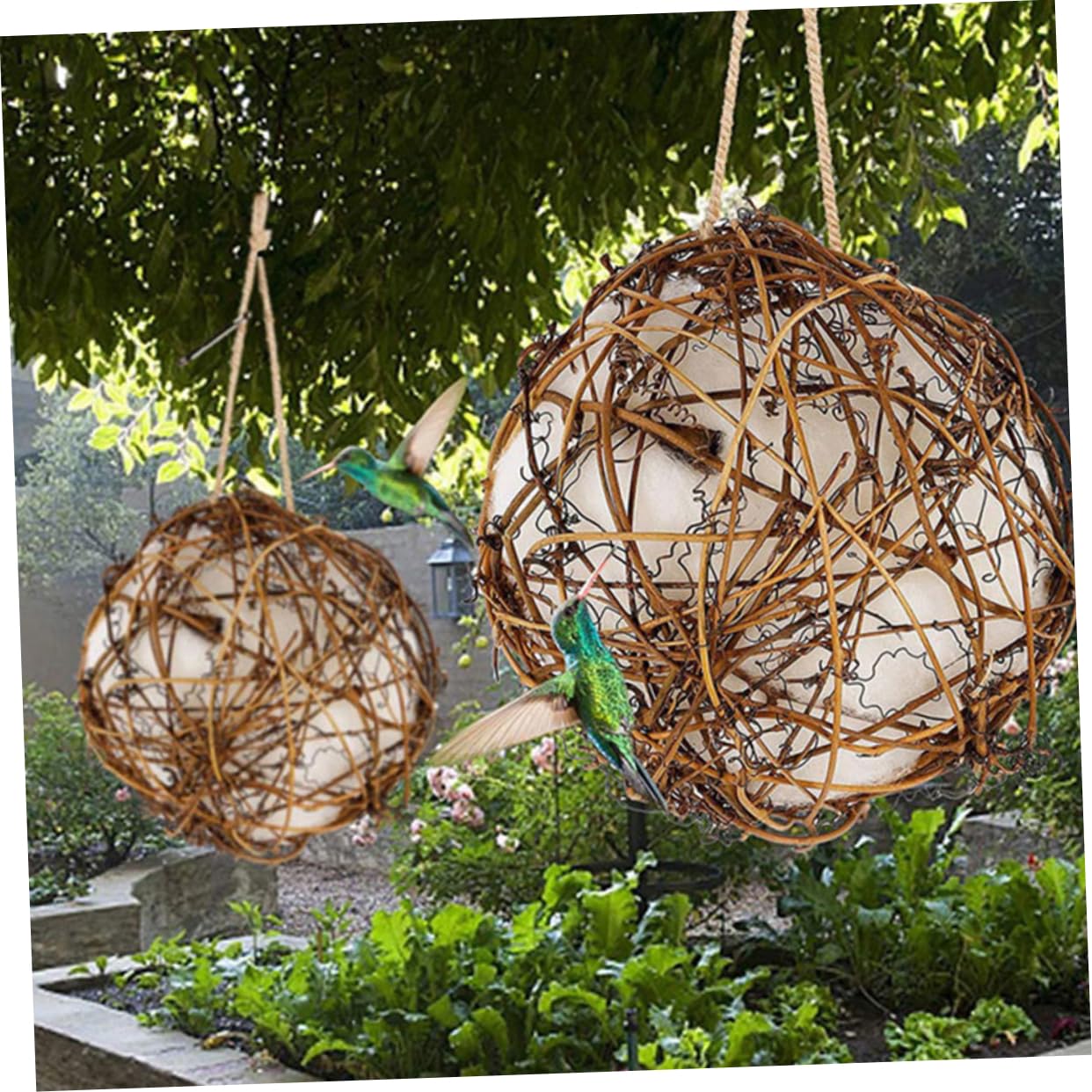3piezas Constructor De Nidos De Material para Nidos De Pájaros y Soporte para Material De para Jardín y Terrace Suministros para Colibríes