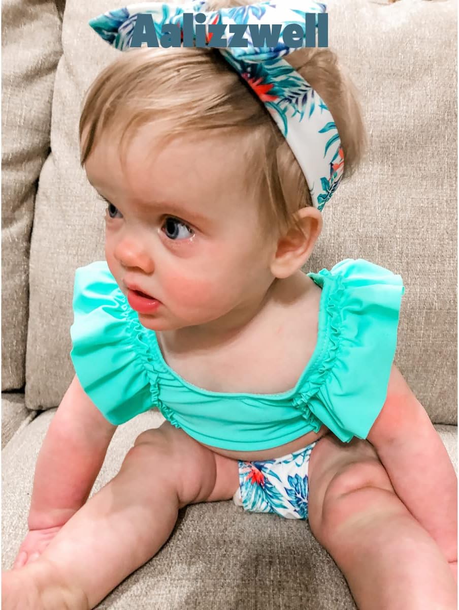 Aalizzwell Infant Baby Girl Bikini Swimsuit with Headband - Image 3