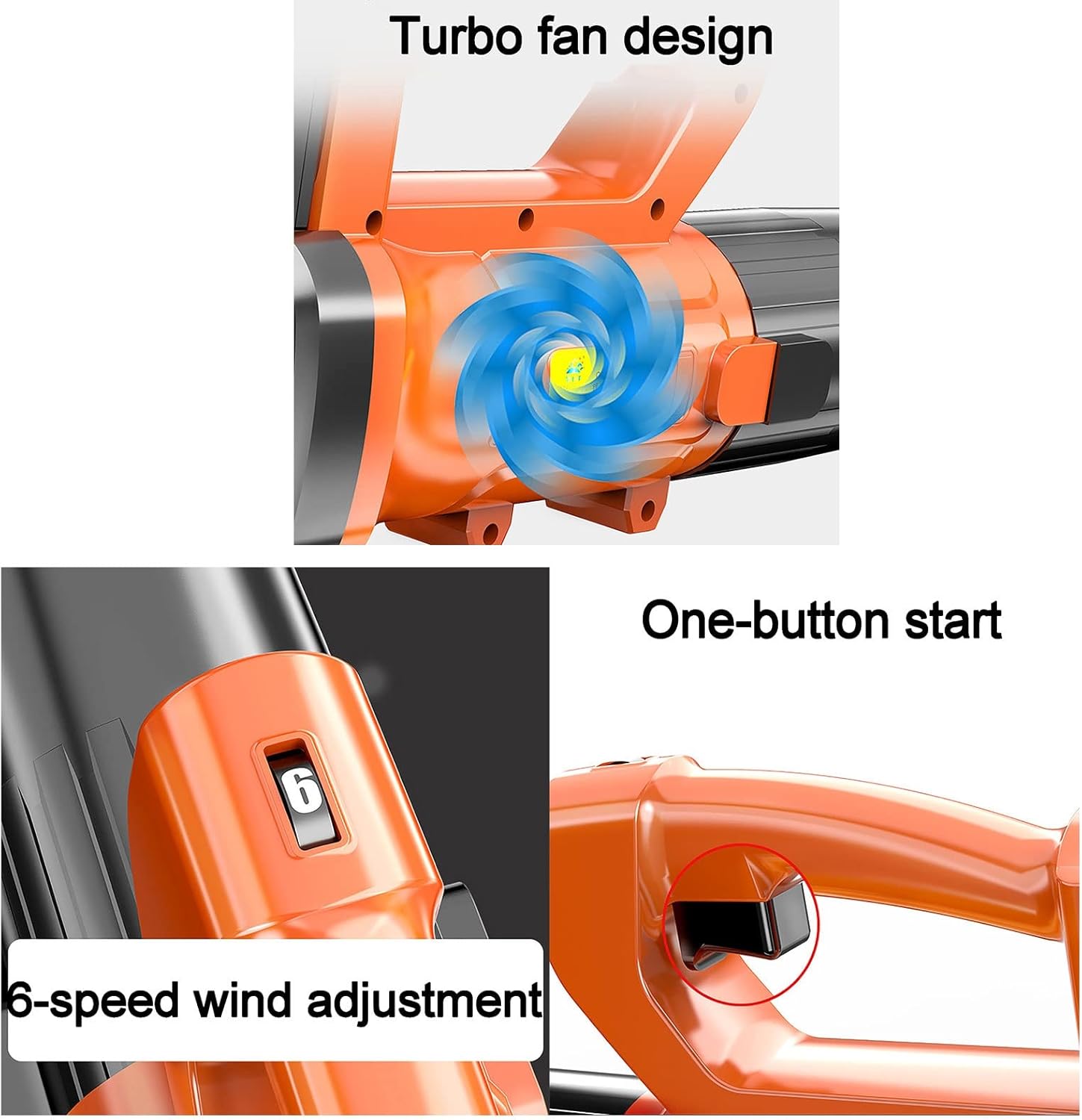 Leaf Blower - 21V Electric Leaf Blower with Charger & Two Lithium Batteries,6 Adjustable Speeds and 2 Adjustable Tubes,for Lawn Care, Courtya Wood Chips, Garden Debris, Grass Cuttings (22000mAH)