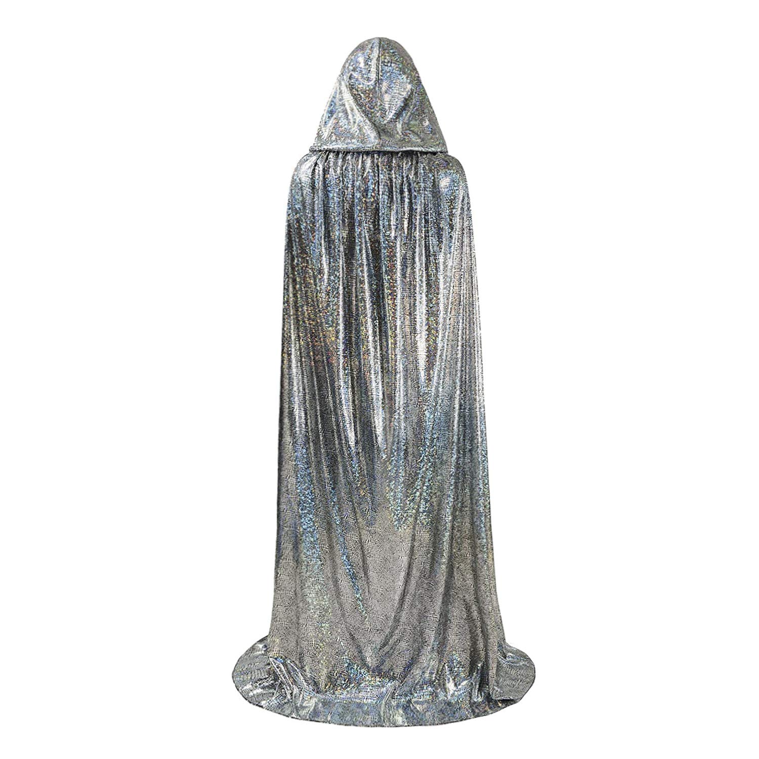 Moonlove Bling Bling Long Halloween Cape Luxuriant Cloaks With Hooded Hat Adults Mysterious Cosplay Costume Master Wizard Fairytale Fancy Dress Robe for Halloween Party Costume Ball - Image 4