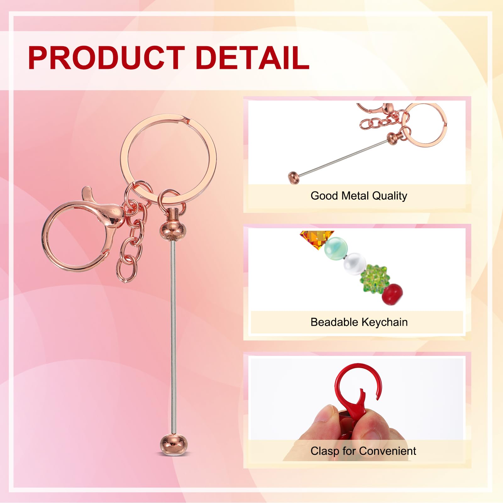 PATIKIL 6 Pcs Beadable Keychains Bars - Image 3