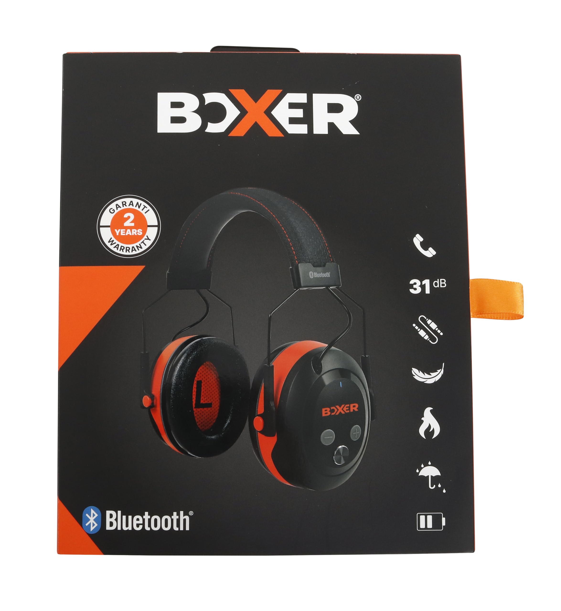 Boxer® Kapselgehörschutz mit Bluetooth 5.3 – SNR 31 dB Lärmdämmung – IPX4 – 18+ Std. Akku – leicht – USB-C – AUX-IN – EN352-1 Gehörschutz