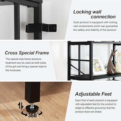 Miniatura 7 de HOMISSUE Estantería industrial doble ancha de 7 niveles, estantería de 84 pulgadas de alto con estantes abiertos, estanterías resistentes con Negro