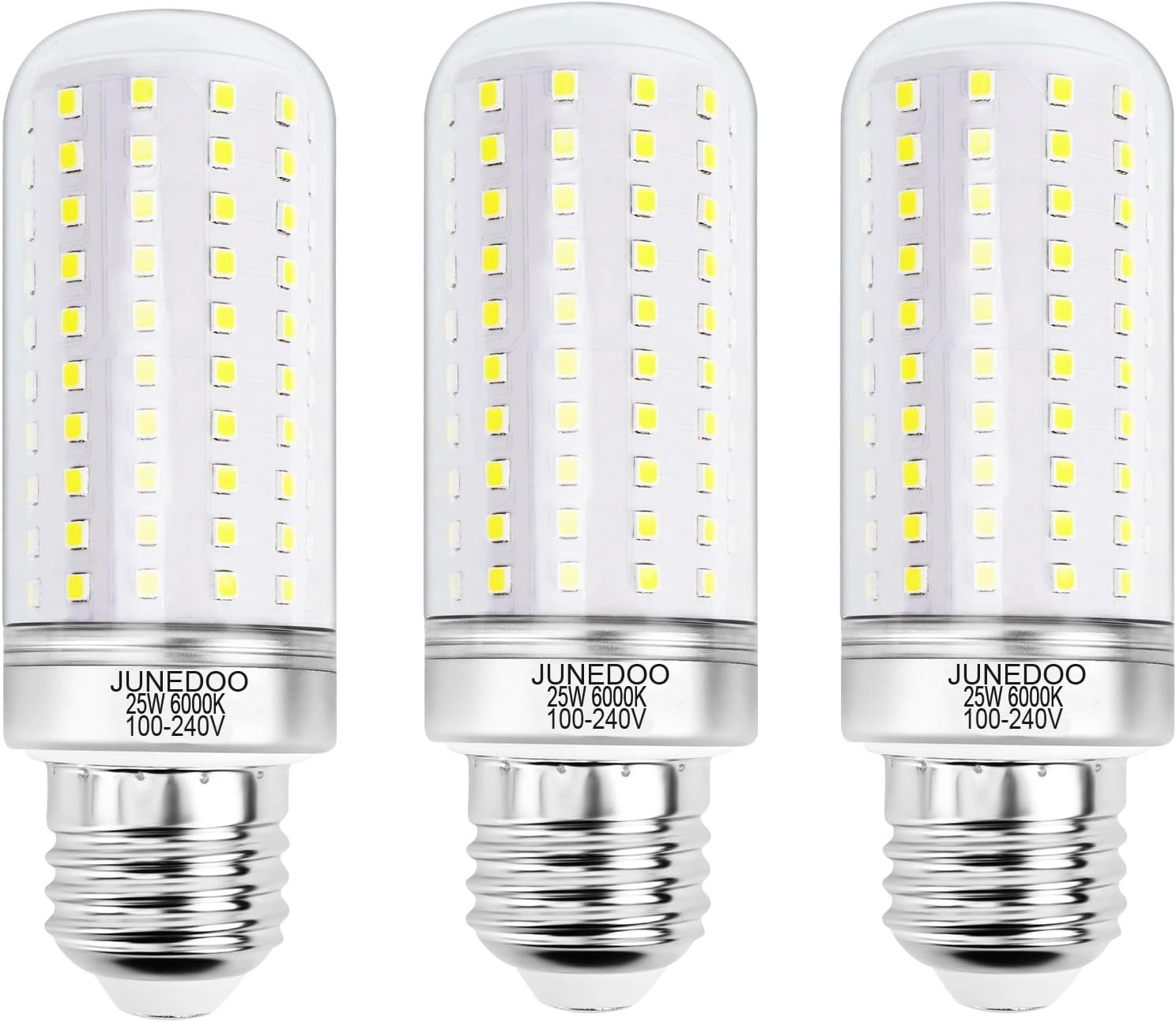 E26 LED Light Bulbs 25W, 6000K Daylight White,Edison Screw Bulbs,200W Incandescent Bulbs Equivalent,2800Lm,Non Dimmable,Pack of 3