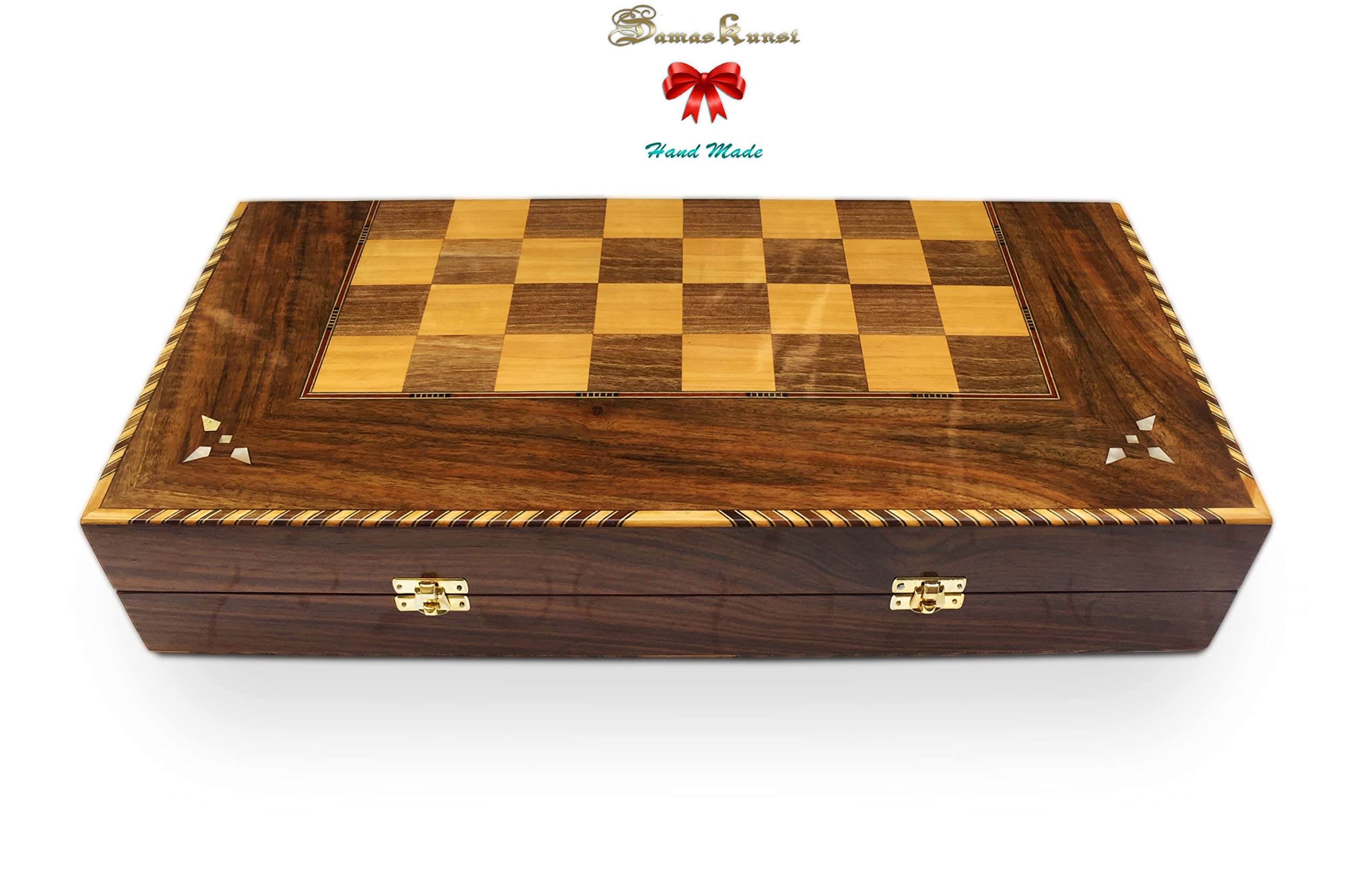 Elessar Nuovo 50 x 50 cm legno backgammon/gioco di scacchi/DAMA Board K 6-1-50 con 30 pietre backgammon in legno