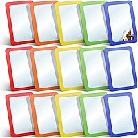 Draupnir 15 Pack Unbreakable 6x4 Inch Shatterproof Acrylic Mirrors for Kids Crafts Classroom Preschool - 5 Bright Colors