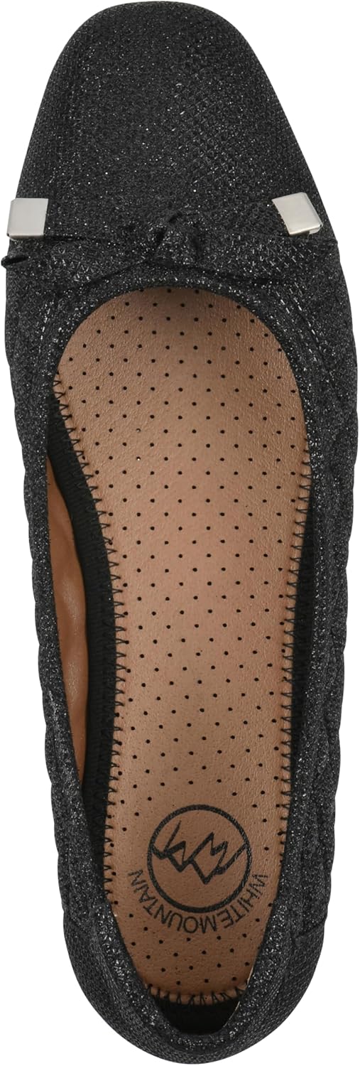 WHITE MOUNTAIN Women's Bocah Diamond Quilted Cap Toe Ballet Flat