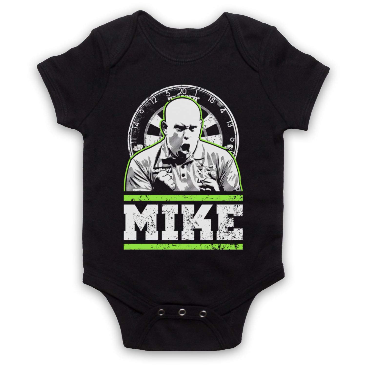 My Icon Art & Clothing Michael VG Mike Darts Tribute Dutch Champion Legend Player Baby Grow